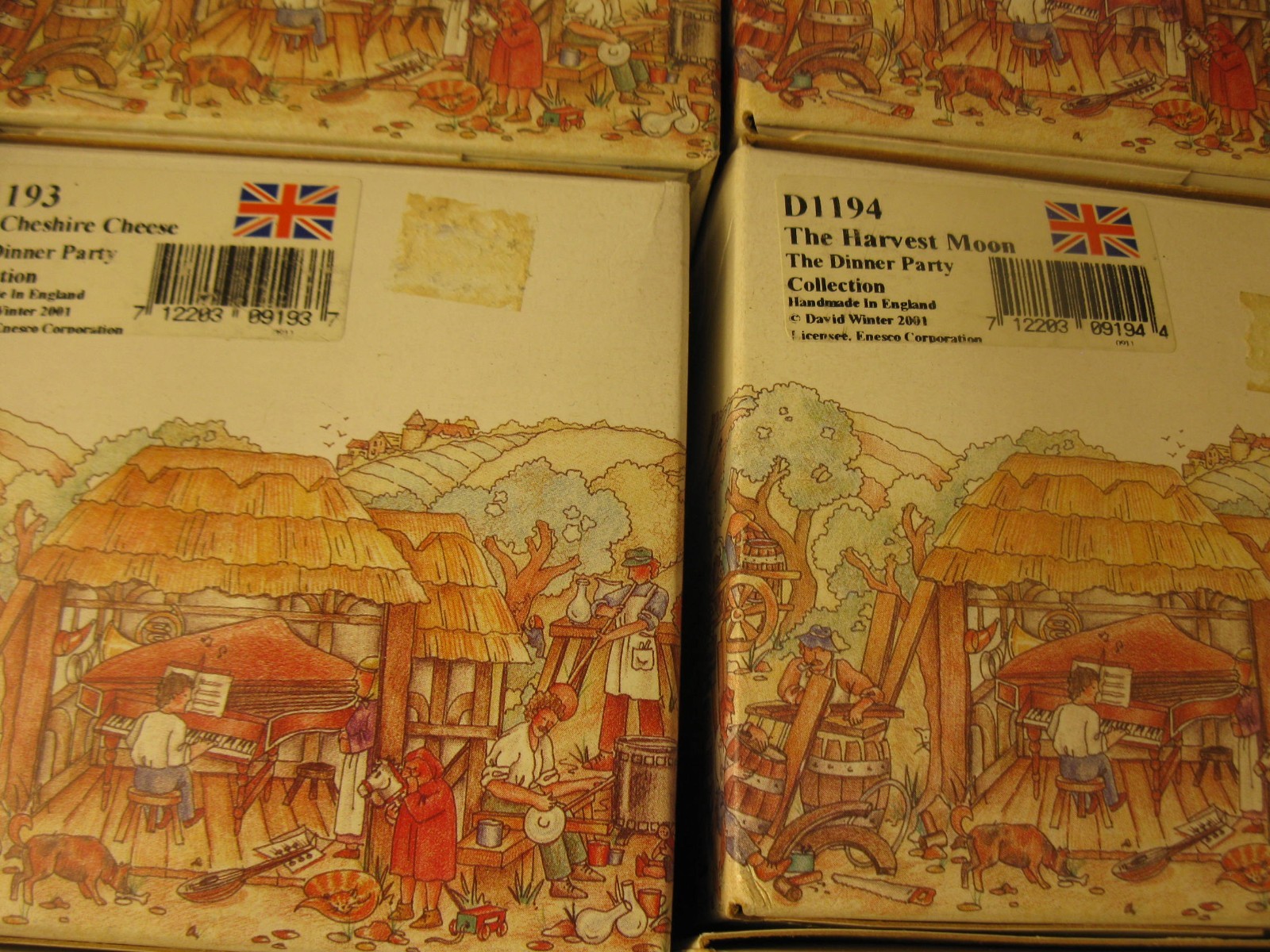 David Winter Complete set 6 Dinner Party pieces All MIB with COA
