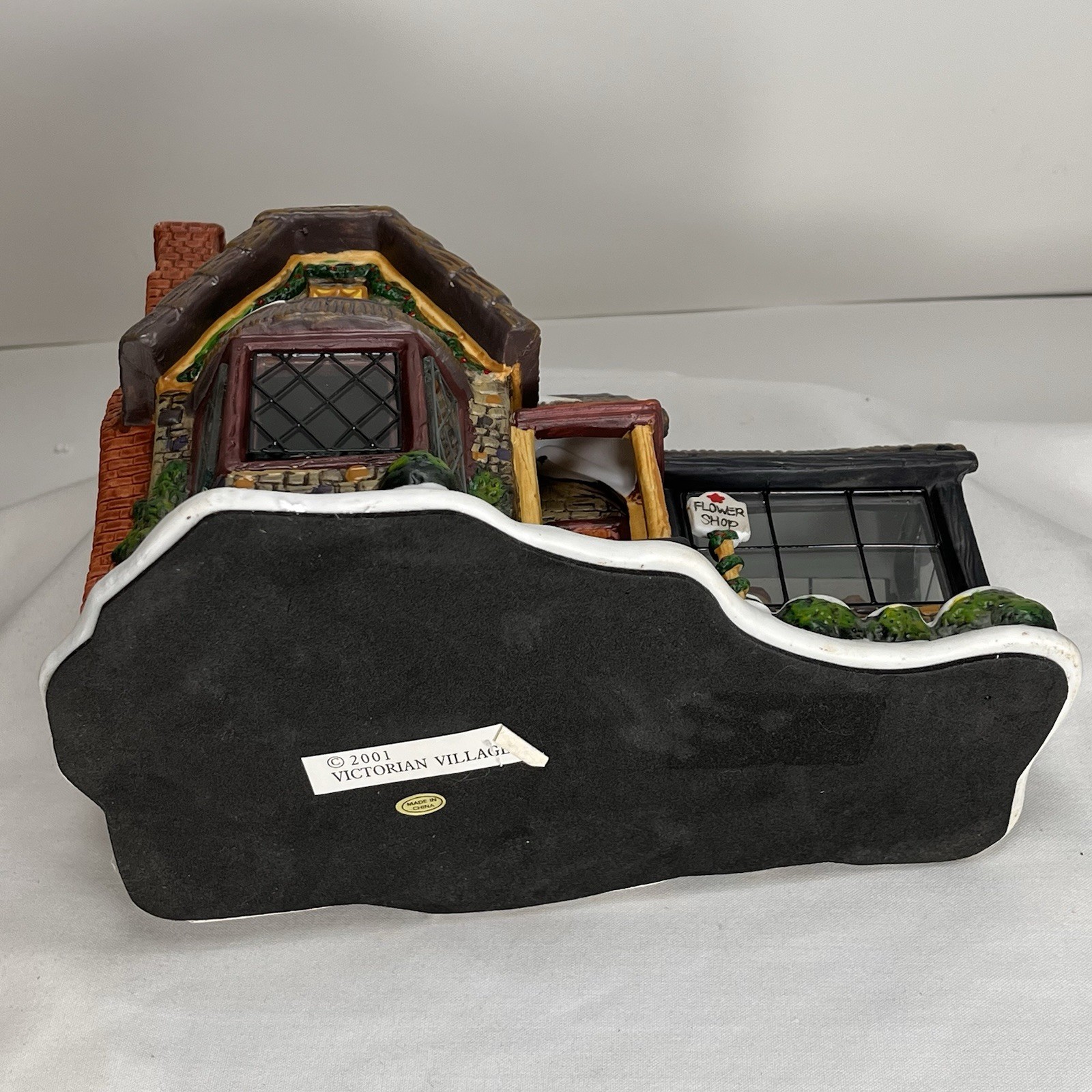 Victorian Village Collectibles Lighted “Flower Shop” With Light Cord- Rare Find