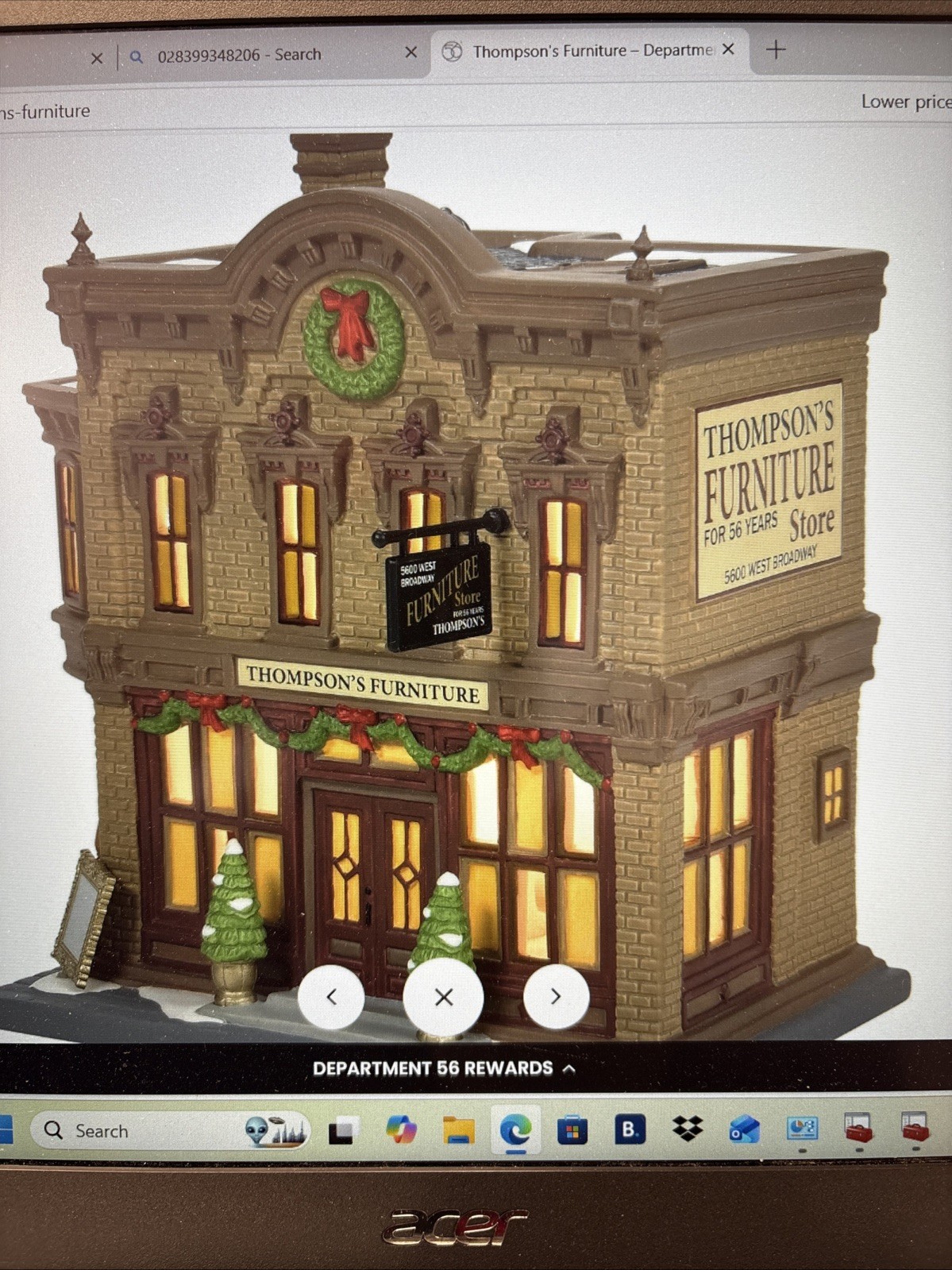 Department 56 Christmas in the City Thompson’s Furniture Store Lighted Building