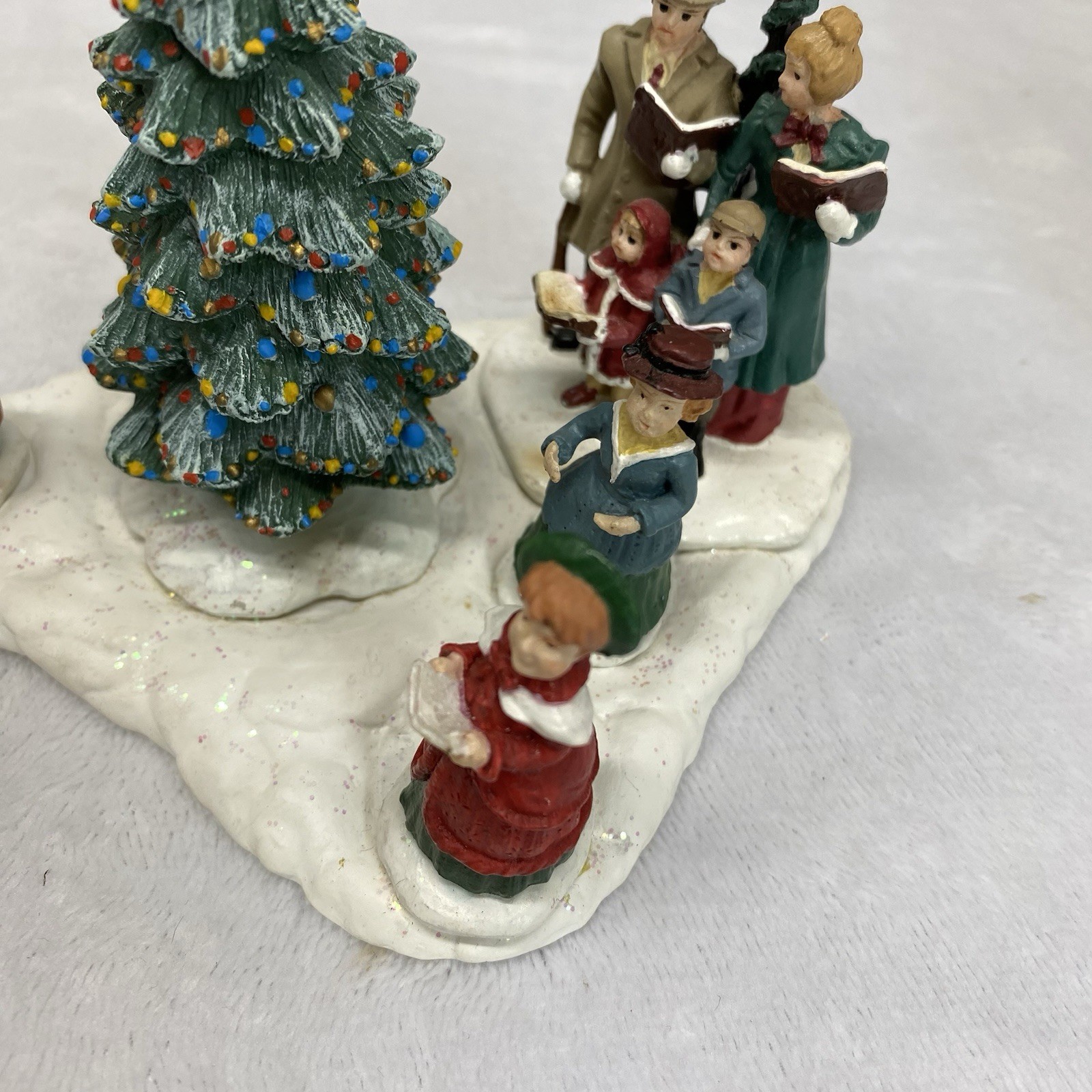Christmas Village Singing Around Tree Carollers Figurine Accessory Holiday