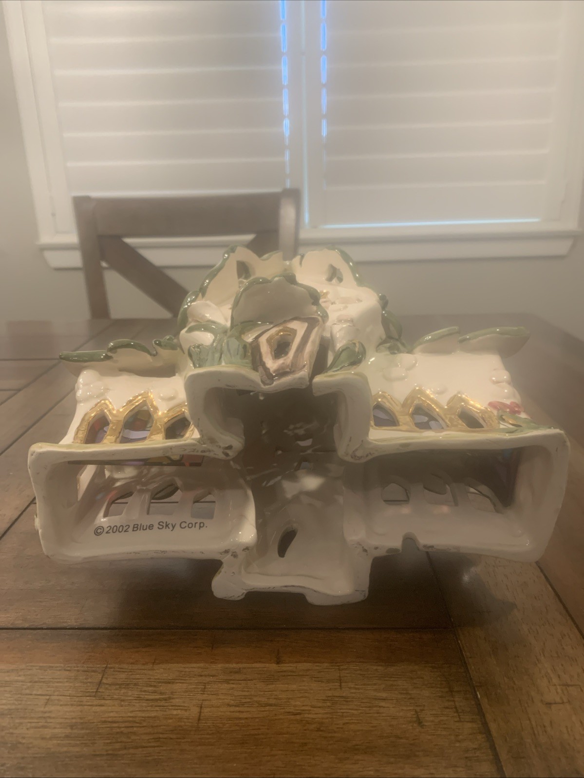 2002 Blue Sky Clay Works Easter Church With Candle Tray