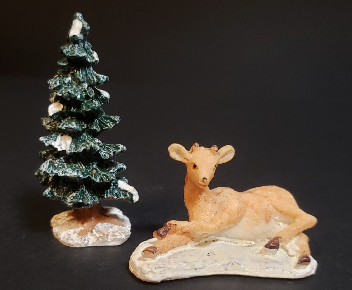 Lemax Christmas Village Town Deer and Tree