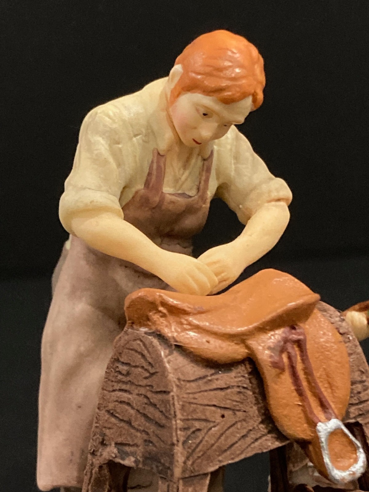 Dept 56 Dickens Village Master & Apprentice Saddle Making Retired #799949