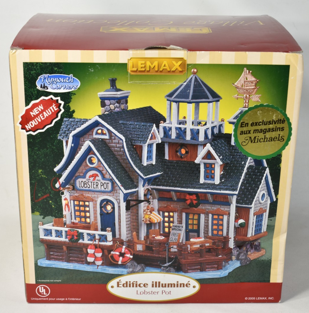 Lemax Plymouth Corners Lobster Pot 55265 Christmas Village Seafood Restaurant