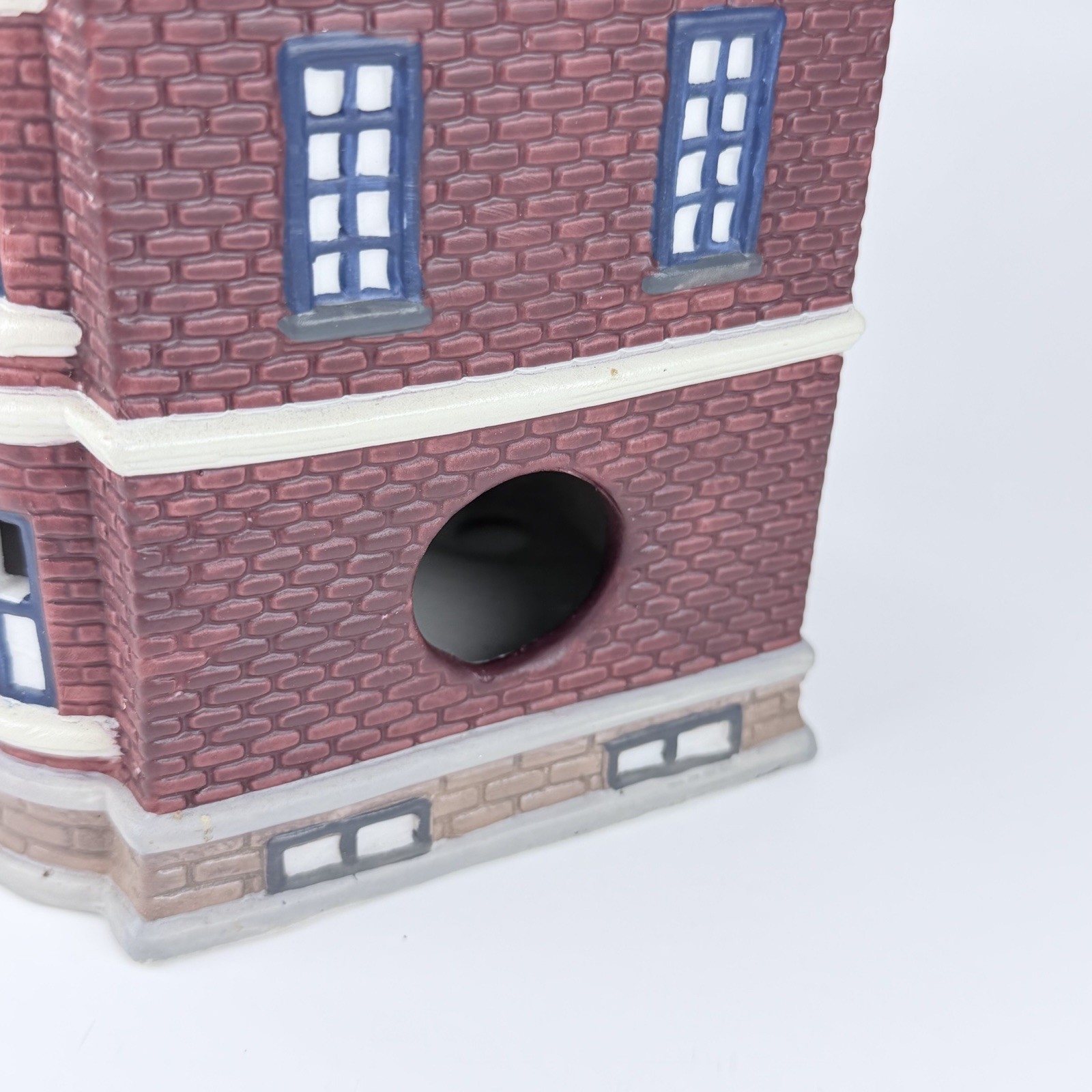 Christmas Village Bank, Missing Light Holiday Decoration 8” High