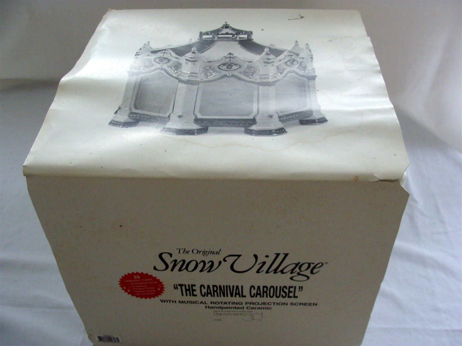 Dept 56 Snow Village Carnival Carousel 54933 With Musical Rotating Projection