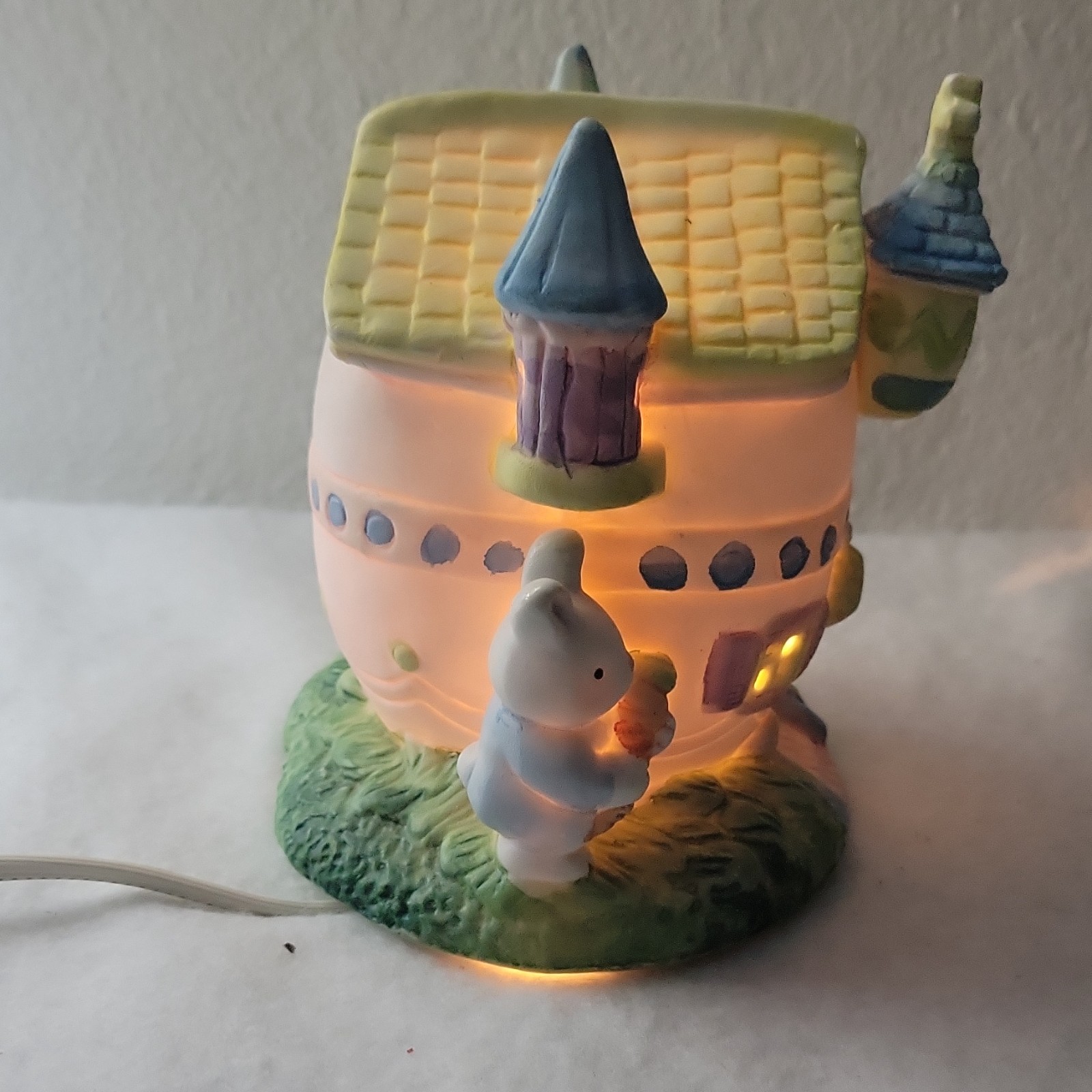 Illuminated Ceramic Easter House Village Decor Multicolor Seasonal Collectible