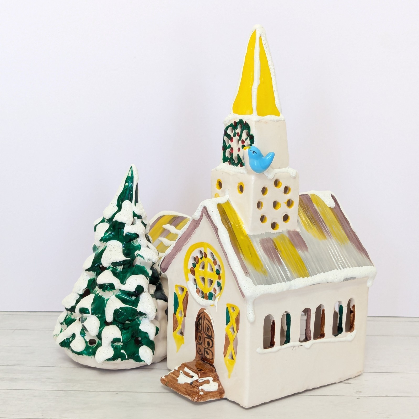 Dept 56 Original 1976 Steepled Church Snow Village 10″ Lighted Building RARE