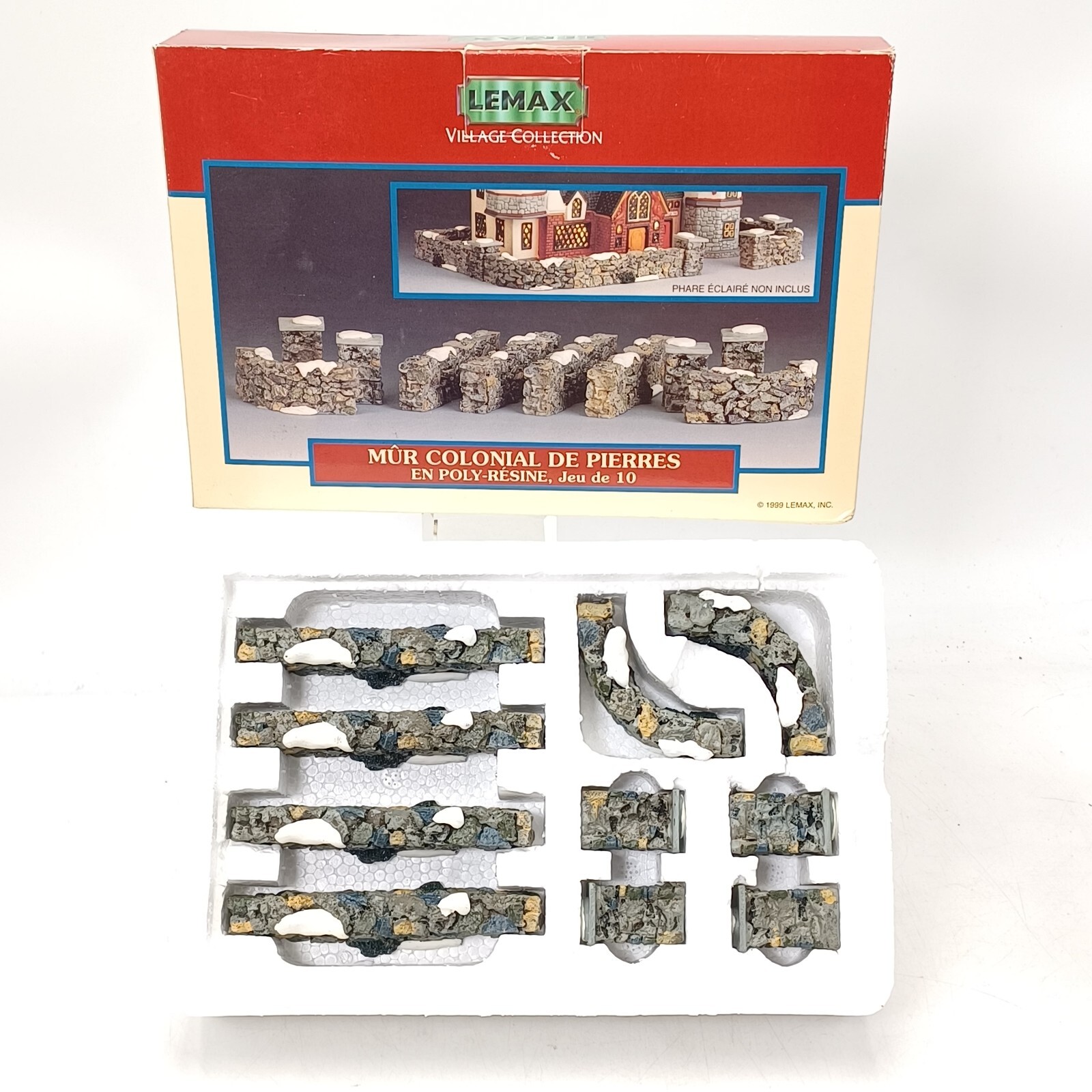 Lemax Village Collection Colonial Stone Wall & 20 Pieces Plaza System. New