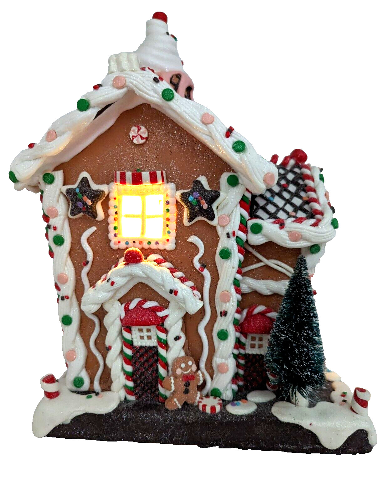 Kurt Adler 14″ Battery-Operated Light-Up Gingerbread House Table Piece