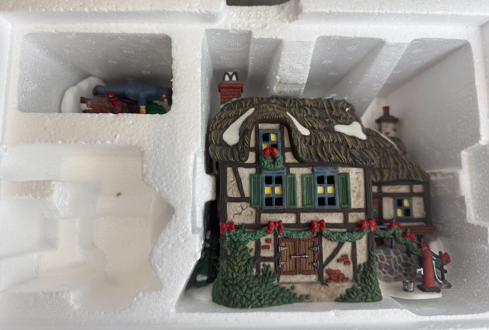 Department 56 Dickens Village Codington Cottage Bringing Home The Holly Set