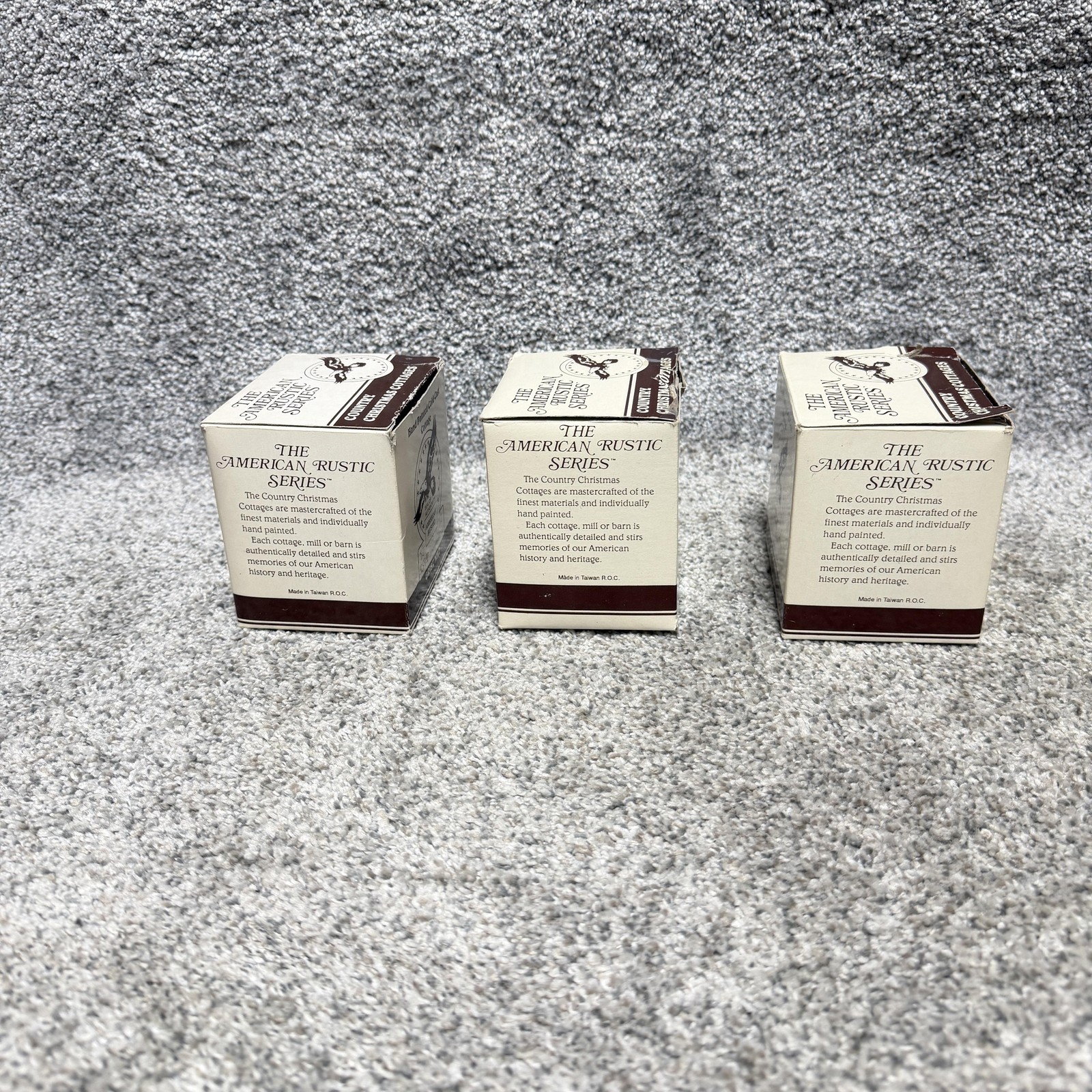 Vintage 1989 RSVP American Rustic Christmas Cottages Lot 5 Mini Houses W Boxes
