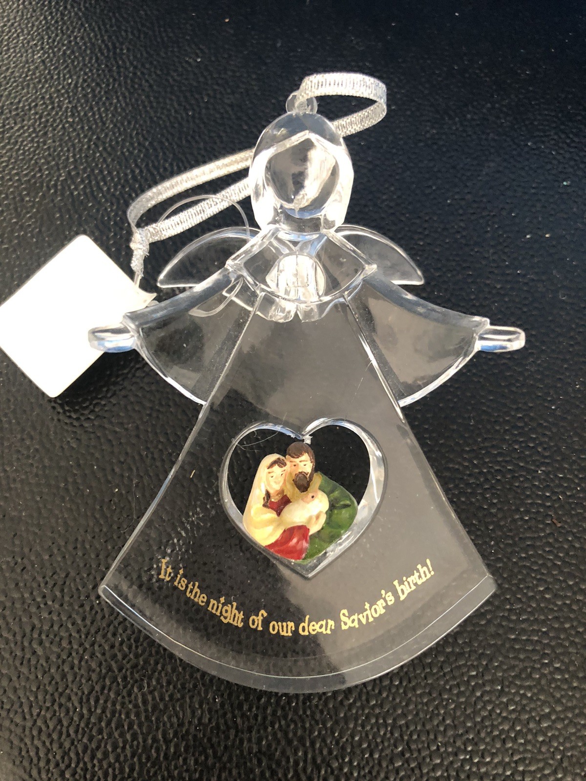Christhomas Corp Angel Holy Family Acrylic Christmas Ornament NWT (scratch) VTG