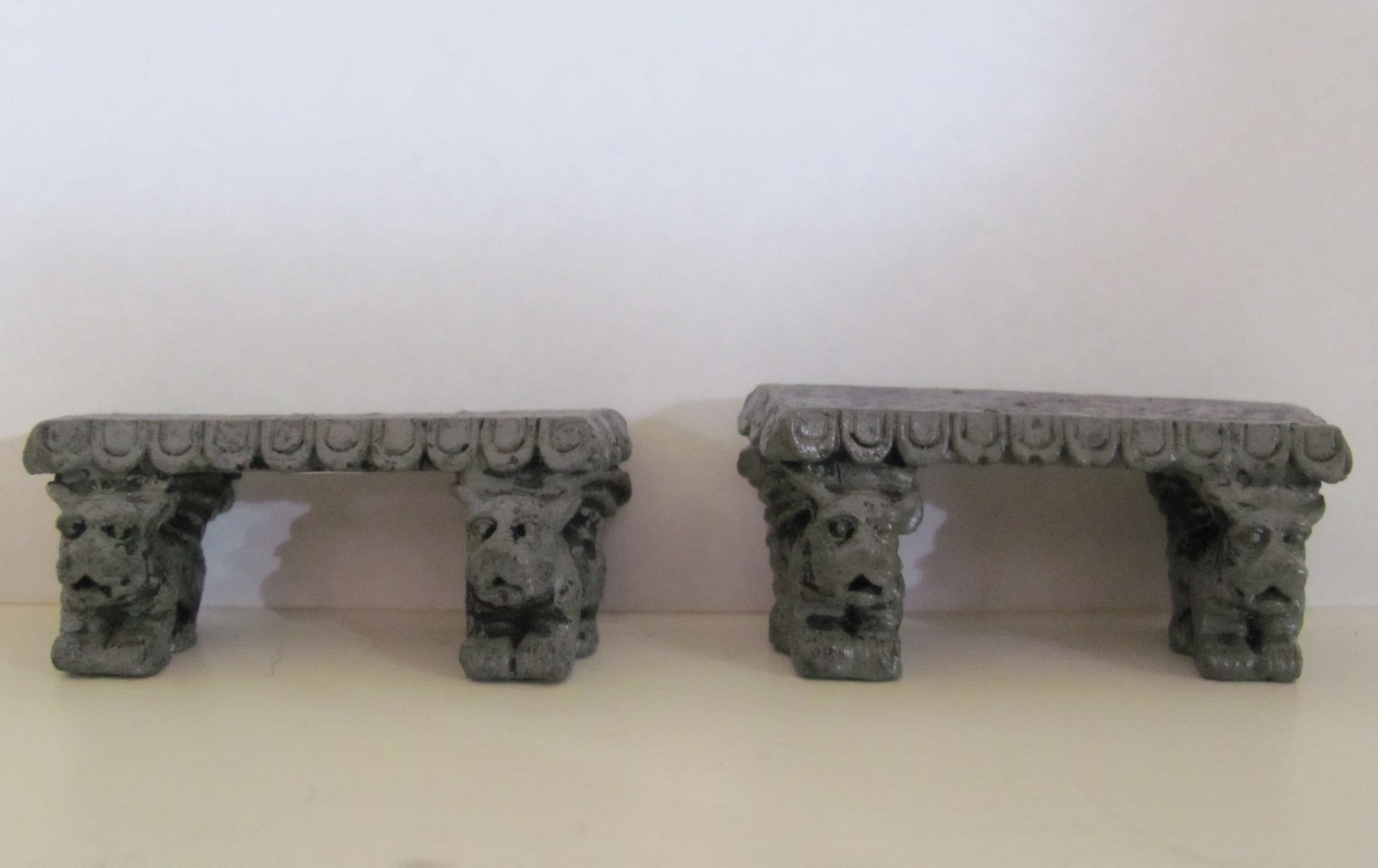 Lemax Spooky Town Accessories – Gargoyle Stone Benches, Set Of 2 #84370