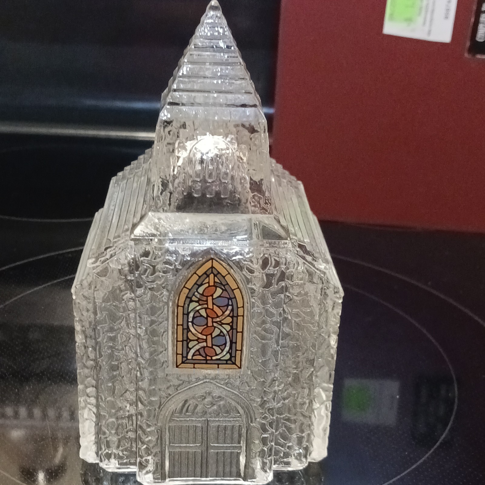 Clear Textured Glass Religious Church-Style Building Village House Decor