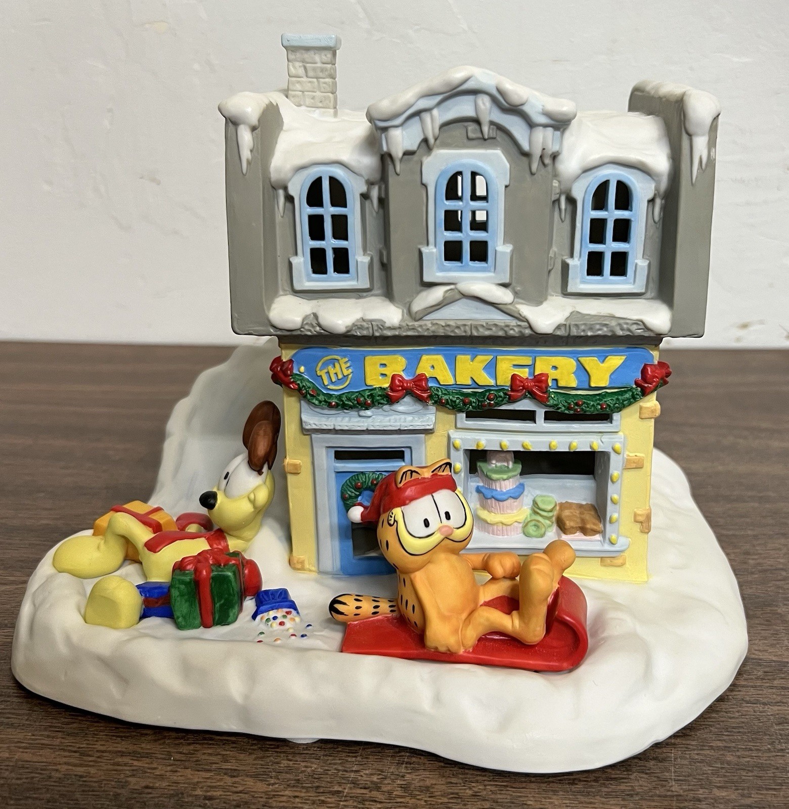 Vintage Garfield Christmas Jim Davis Village Danbury Mint THE BAKERY 1994
