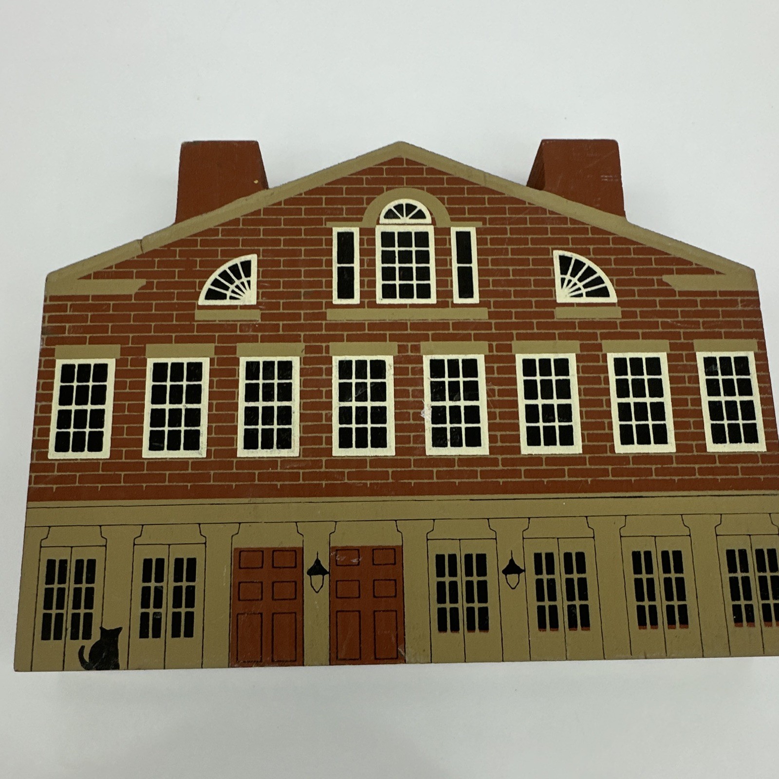 The Cat’s Meow Roscoe Village Painted Wood Buildings Set of 3 Signed 1986