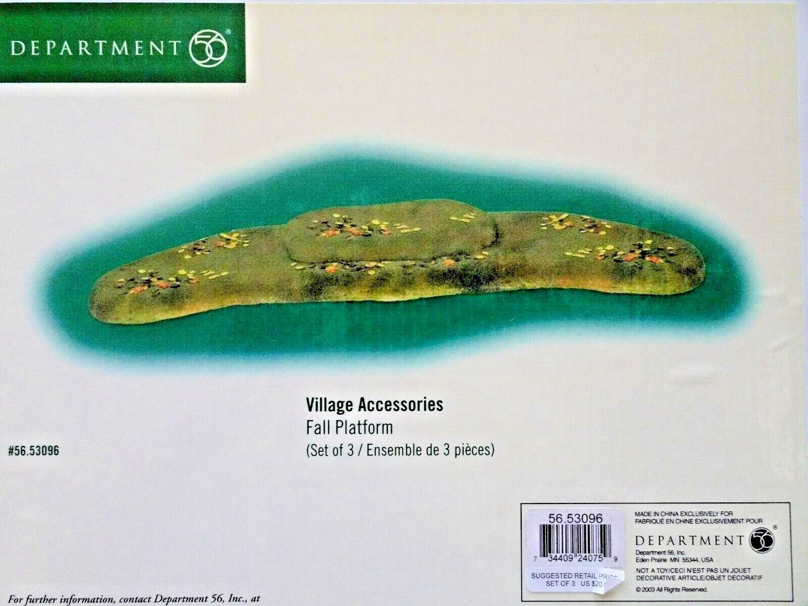 DEPT 56 Fall Platform Set Of 3 pcs 53096 2003 VGUC w/ LEAVES