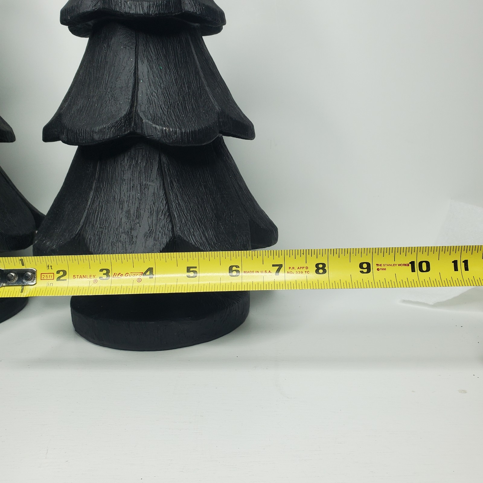 Halloween Trees Black Plastic Pine Trees Evergreen Tree 15 Inches Height