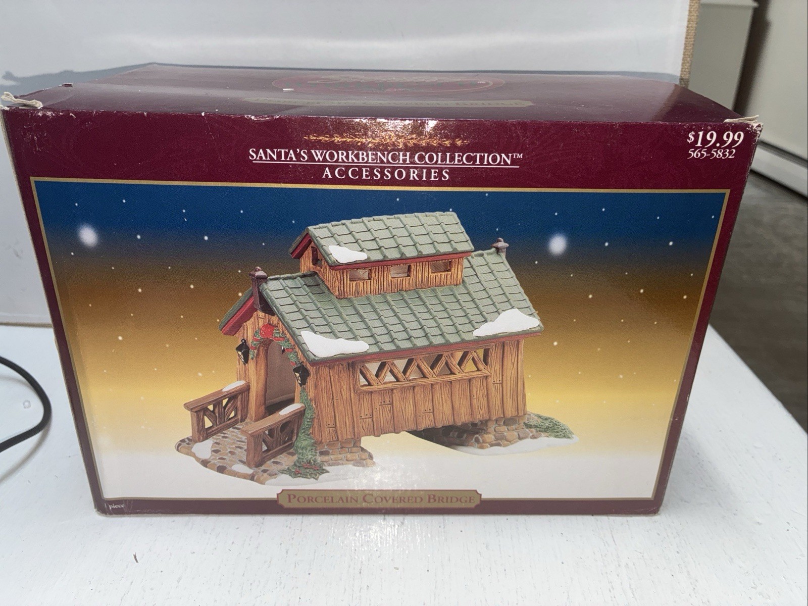 Vintage Santa’s 2001 Workbench Porcelain Covered Bridge