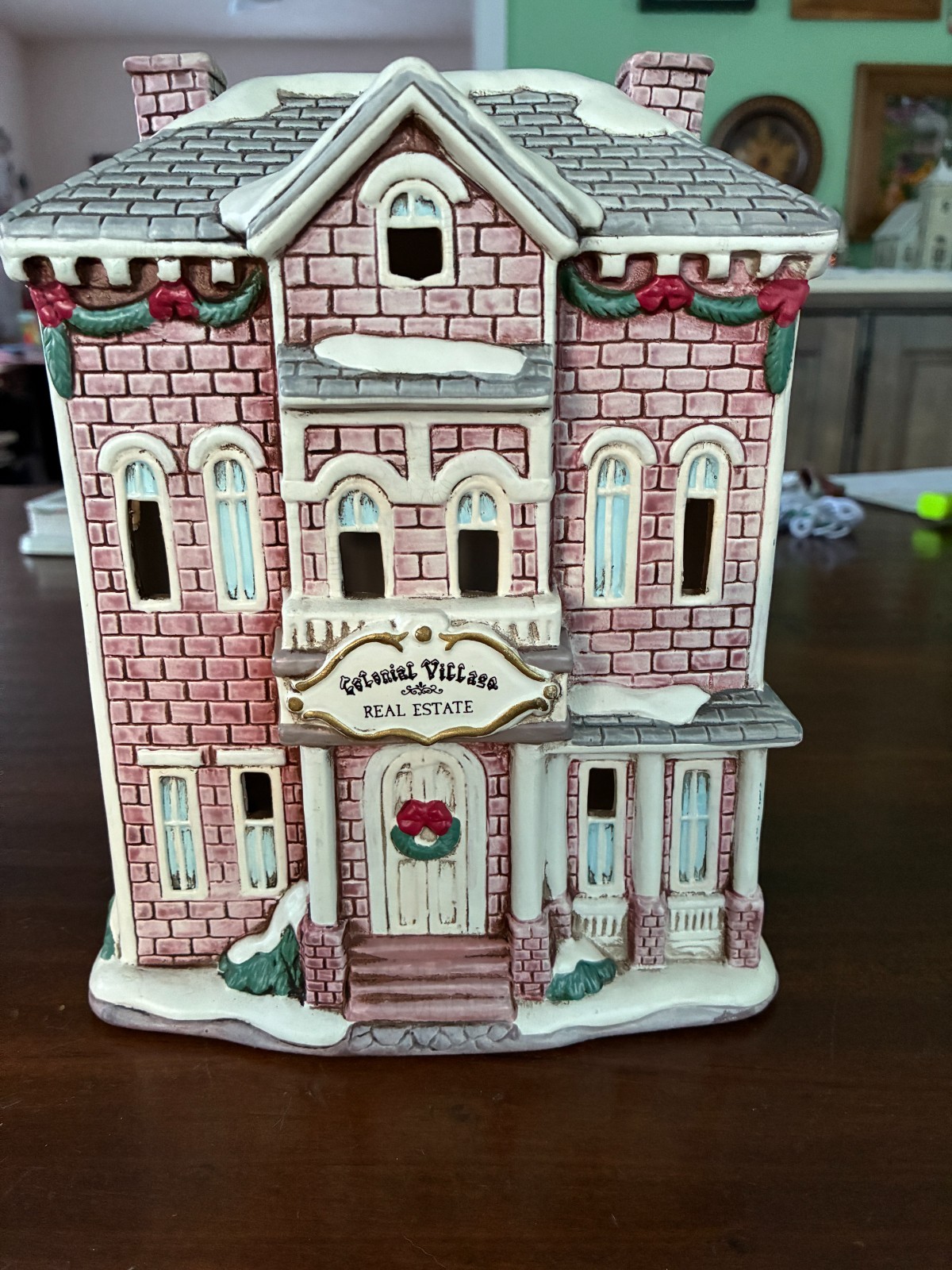 Colonial Village Real Estate + Atlantic Canning Company porcelain Lemax Lefton