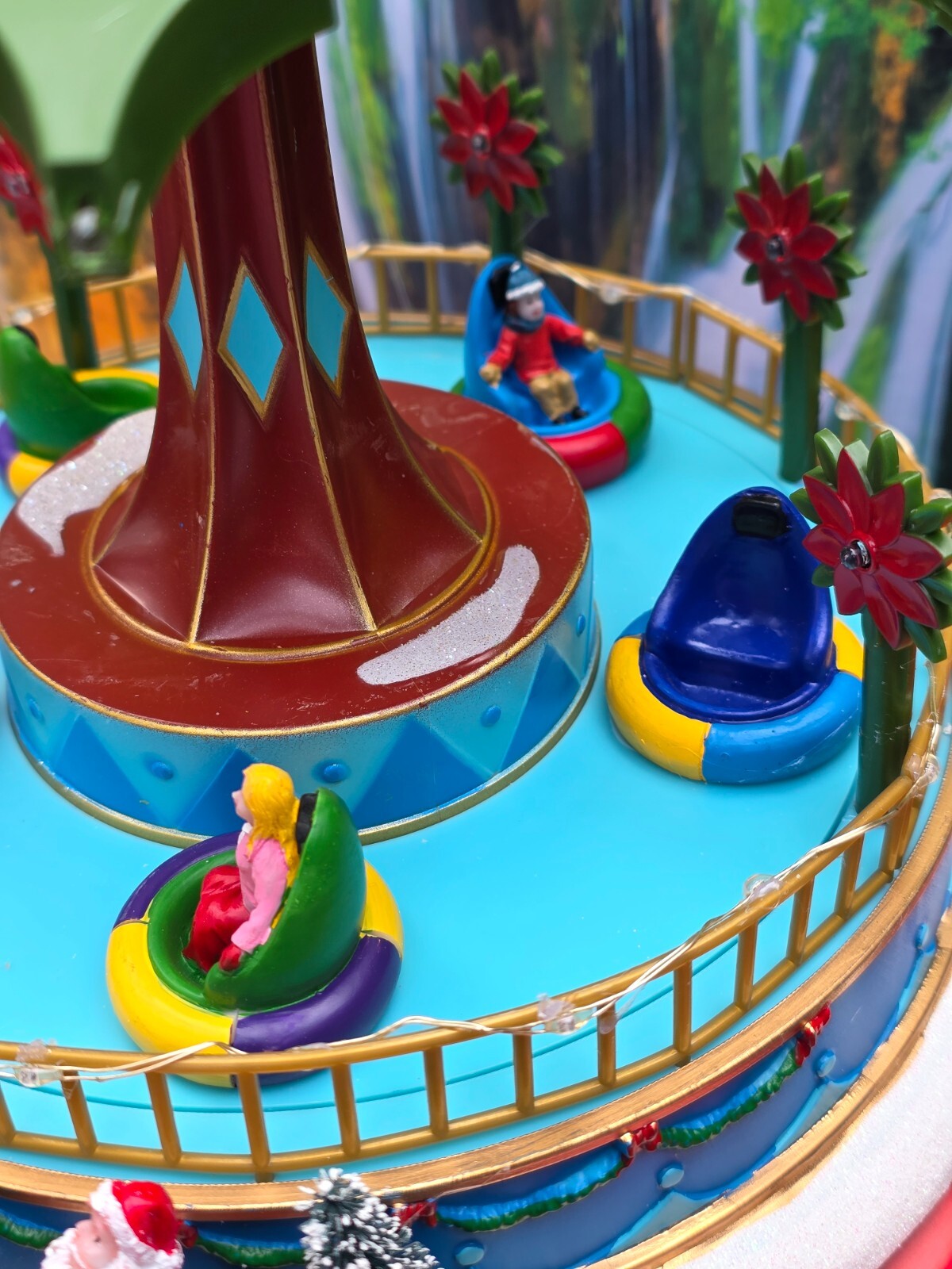 New St Nicholas Square Christmas Animated Village Amusement park musical lighted