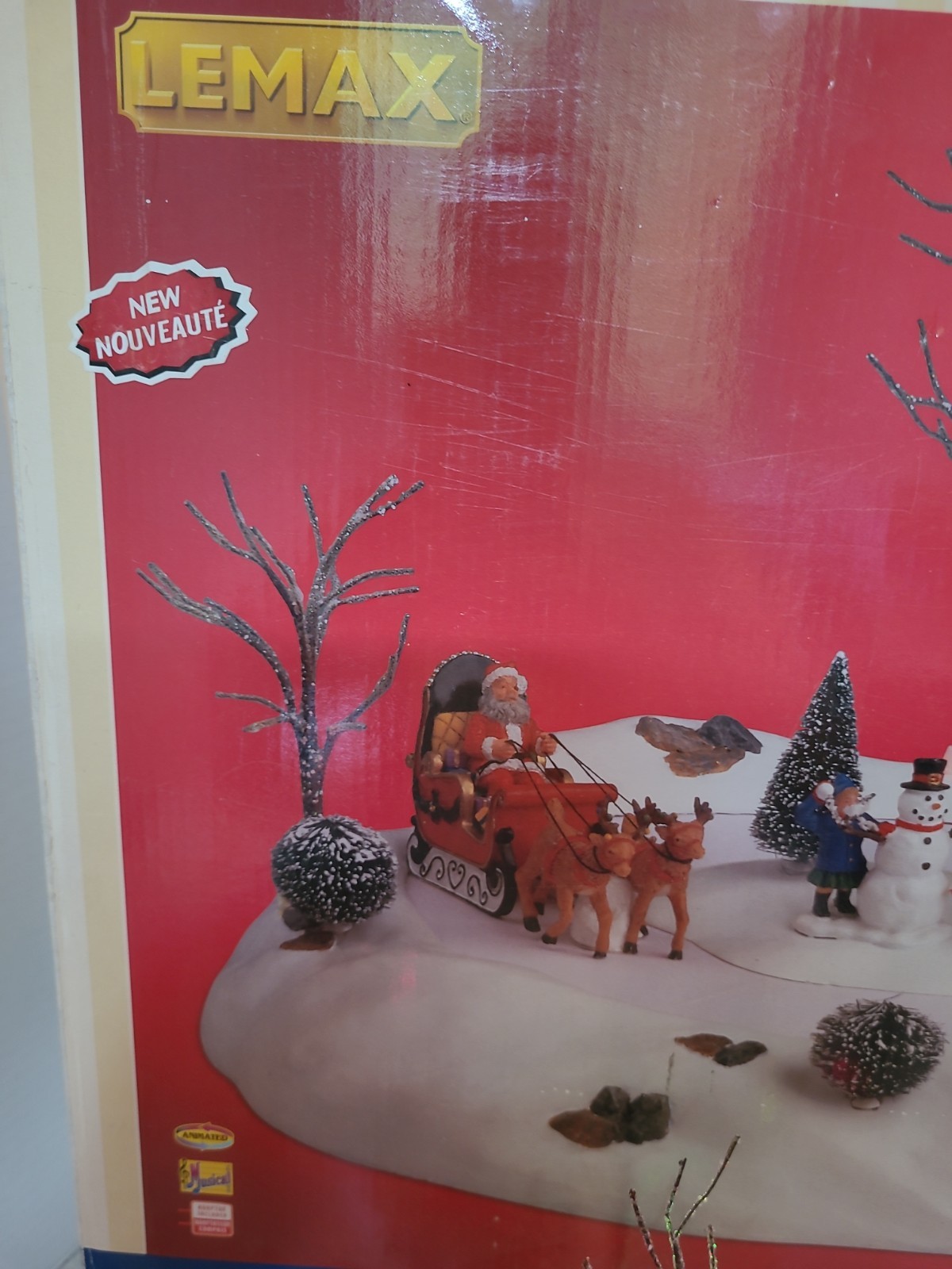 Lemax Village Collection Here Comes Santa Claus Lighted & ANIMATED Vintage