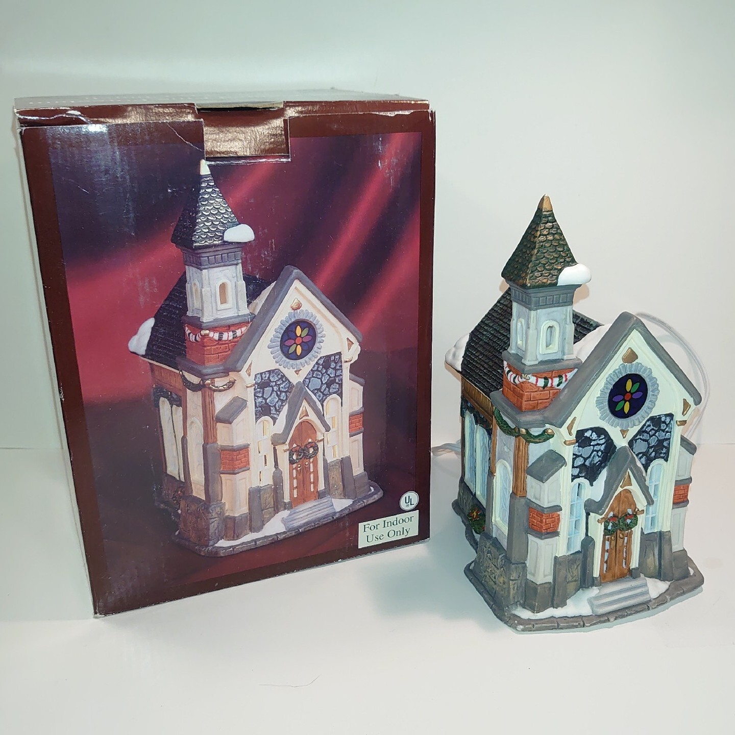 Galleria Hand Painted Collectible Porcelain Lighted Church XPH-53 New in Box!
