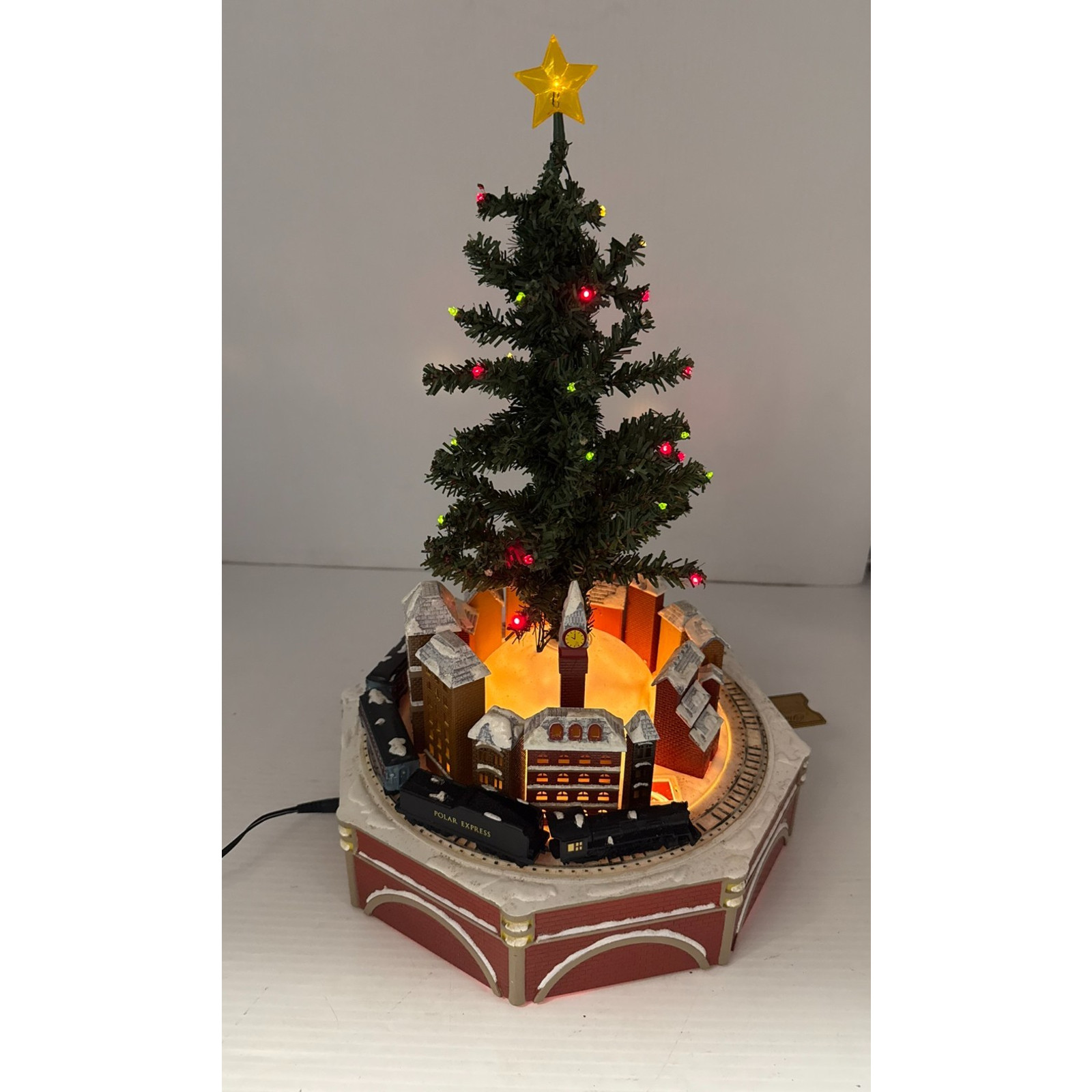 Hallmark Polar Express TableTop Christmas Tree-Train w/Lights Motion Sound *READ