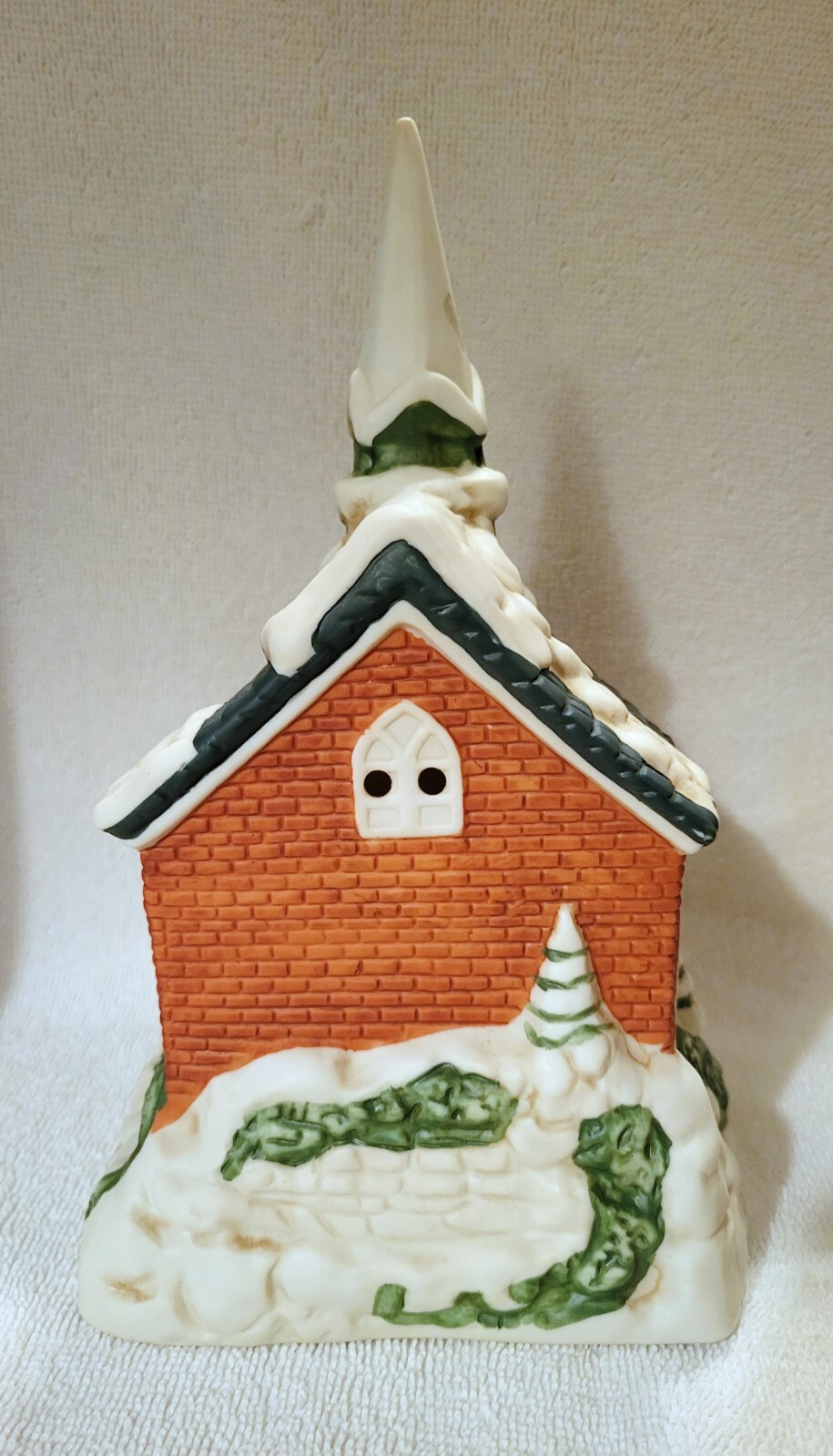 Vintage BADCOCK Holiday Porcelain Church Musical Hand Painted With Box Retired