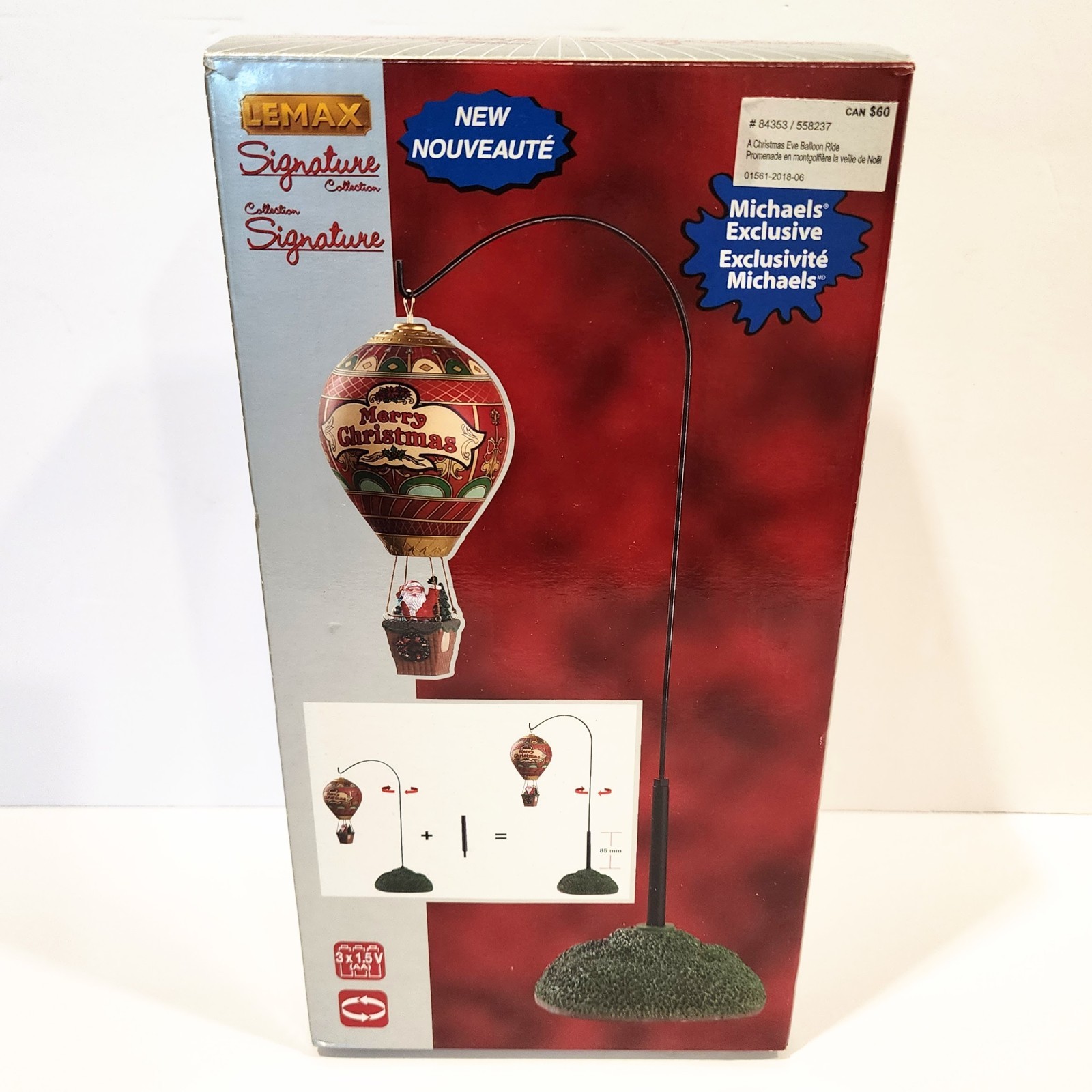 LEMAX Signature Collection Animated Santa Christmas Eve Balloon Ride # 84353 Box