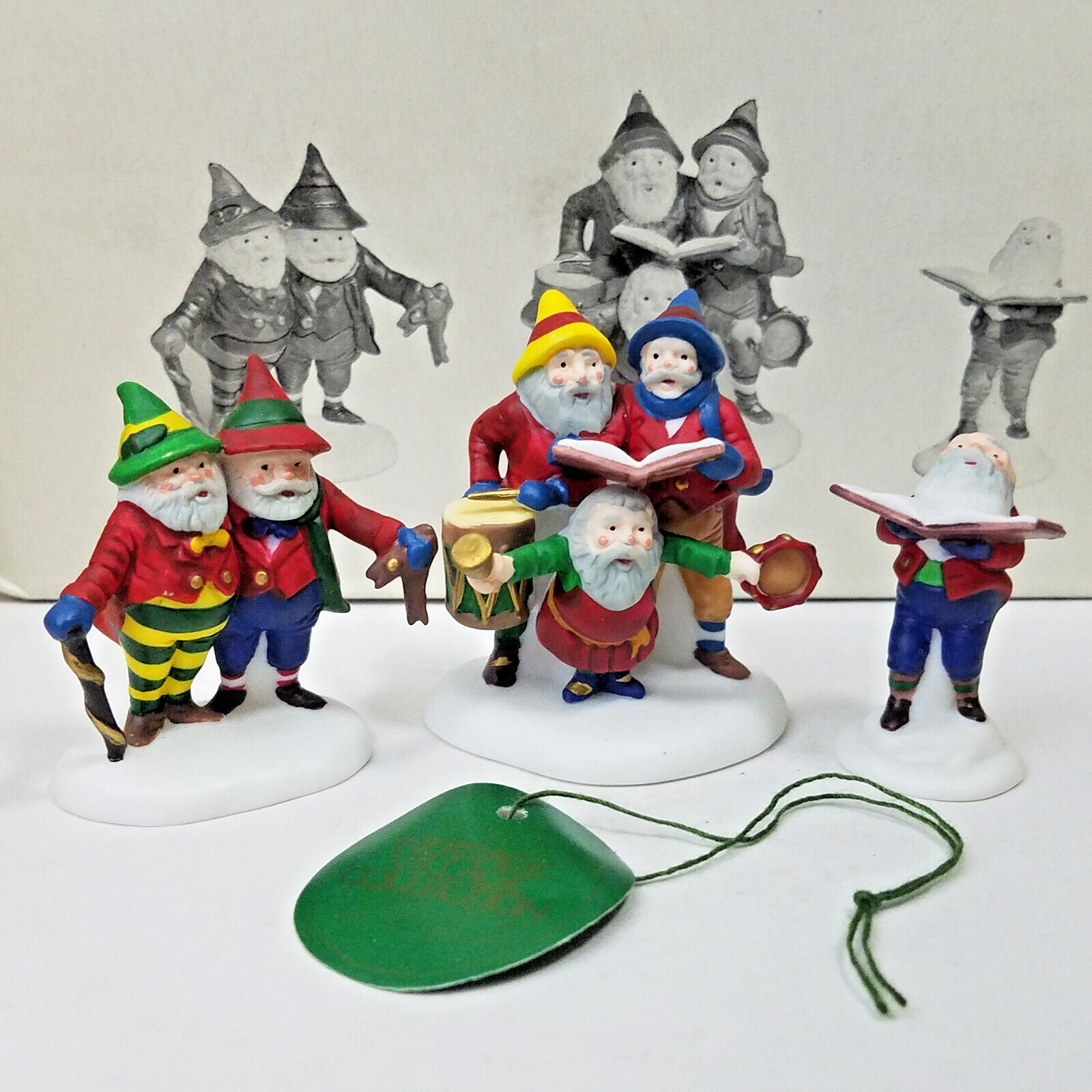 Dept 56 1993 Sing A Song For Santa Heritage North Pole 56316 U1 Red Elves Singer