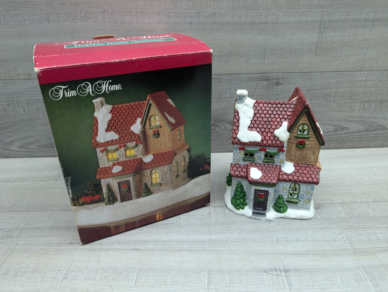 VTG Kmart Trim A House Holiday Home Memories. Two Story Stone House 1995