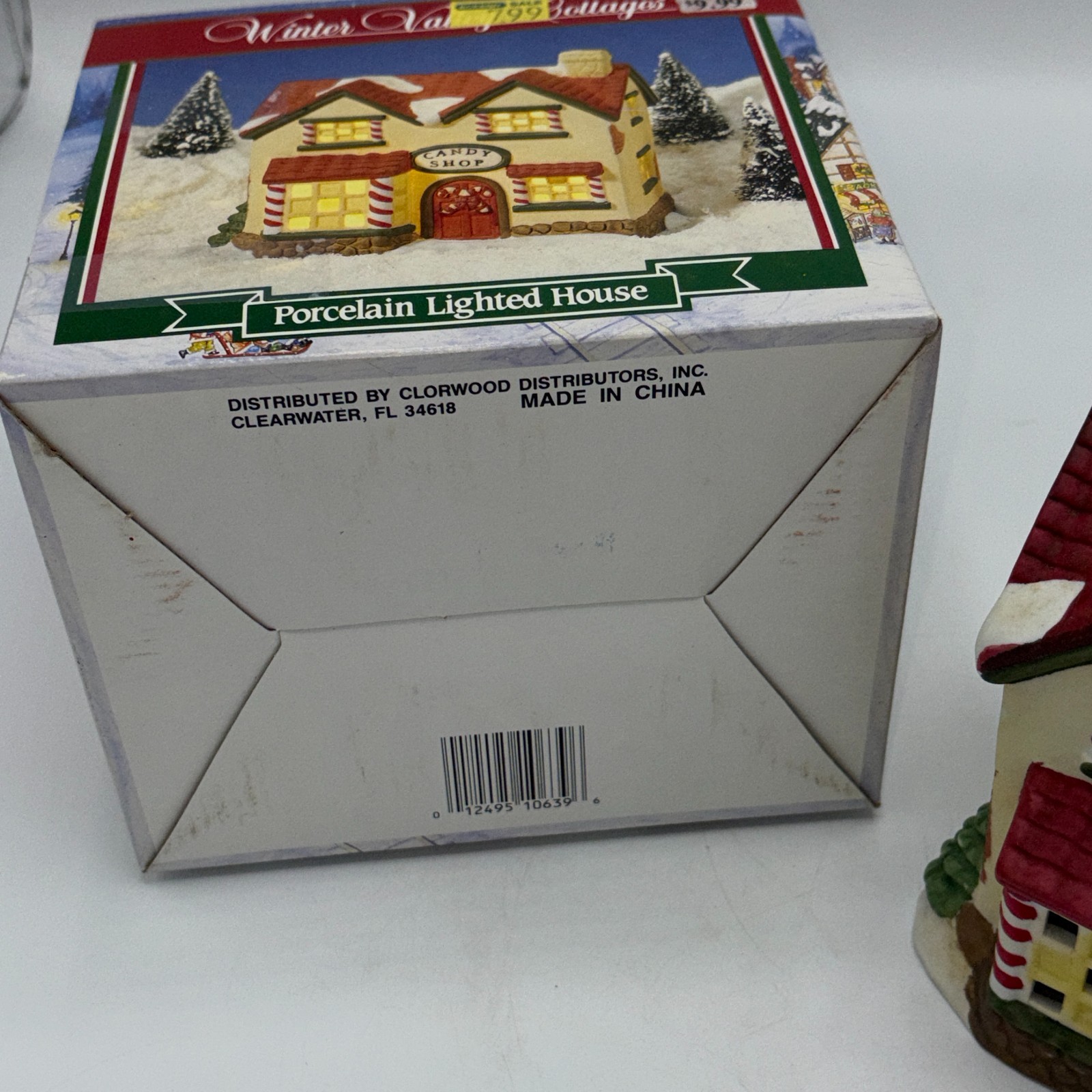 Winter Valley Cottages Candy Shop Porcelain Christmas House w Box