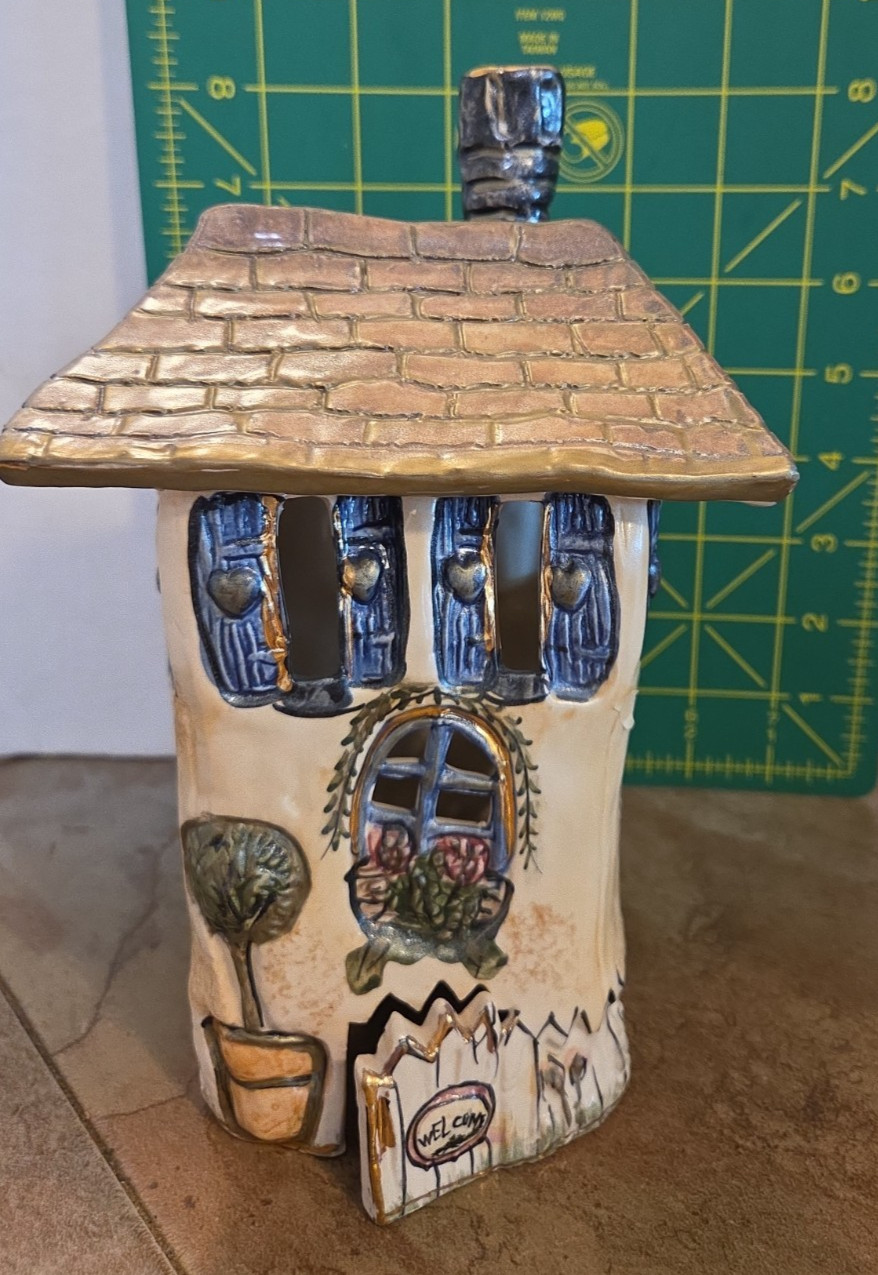 2000 Blue Sky Clayworks Heather Goldminc Welcome House Tea Lite holder