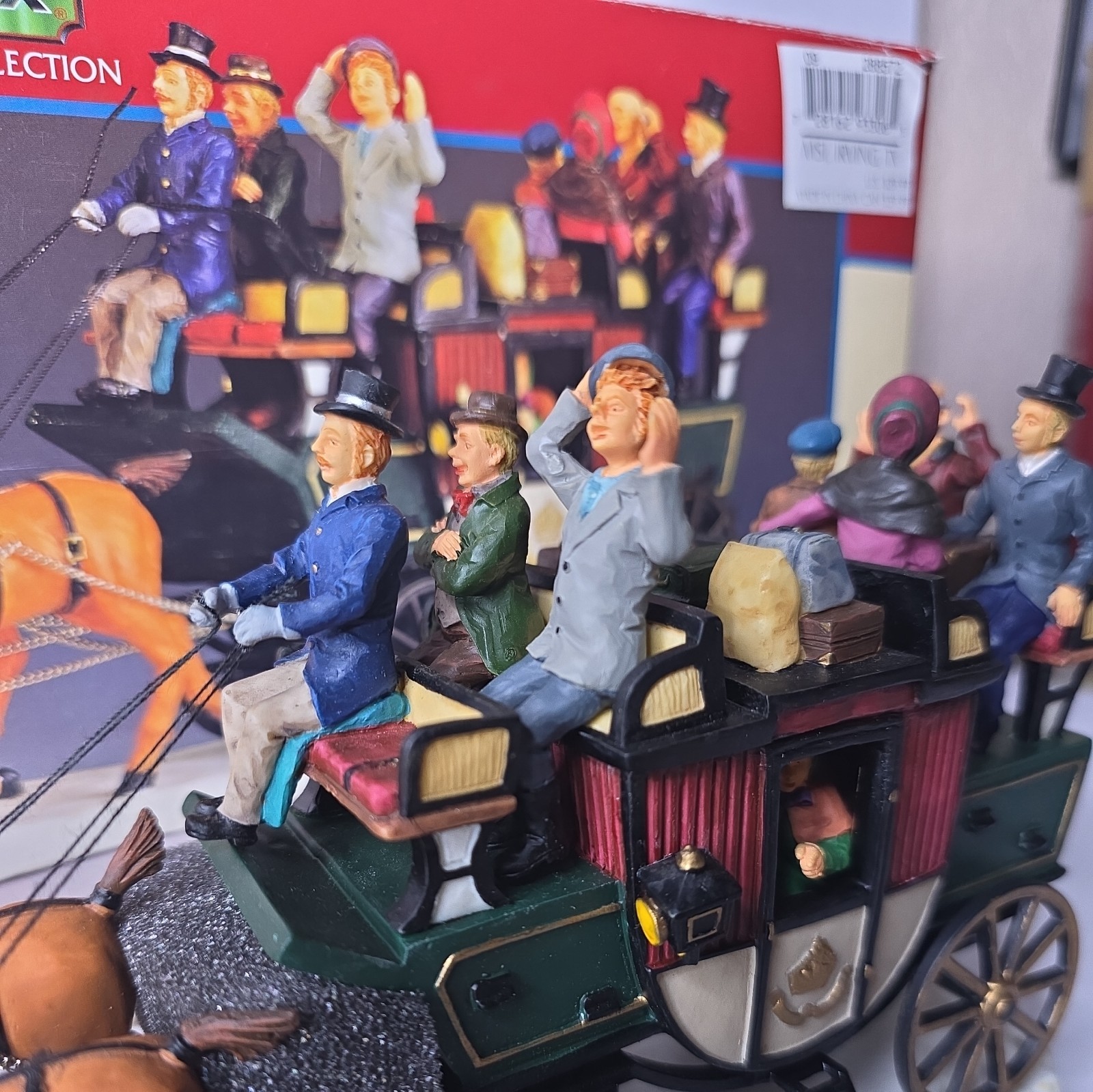 1999 Lemax Village Collection Stagecoach Poly Resin Christmas Train decoration