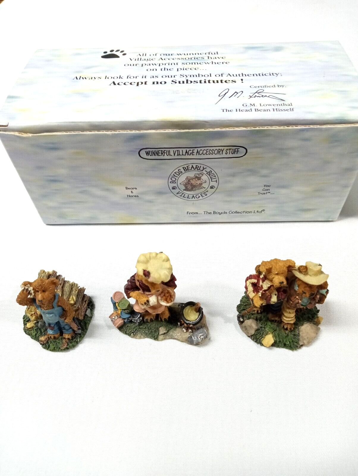 Boyds Bearly Built Villages Chapel School & Hideaway 3 Sets New Complete