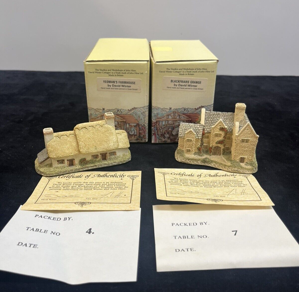 David Winter Cottages Lot Of 4: Yeoman’s Farm, Blackfriars, Craftsman, Miners