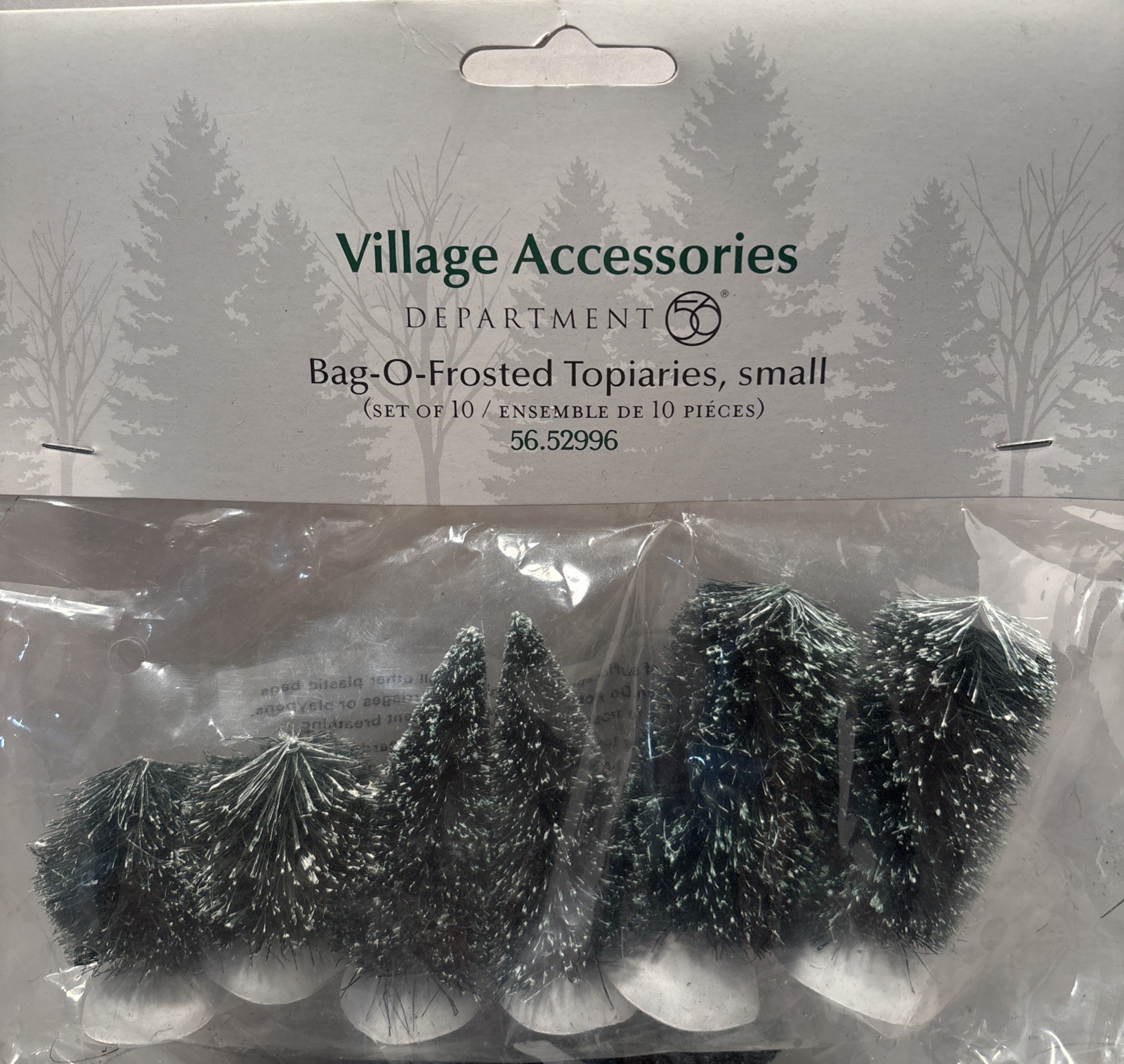 Department 56 Snow Village Bag O Frosted Topiaries Trees Figurine Set 52996. DA6
