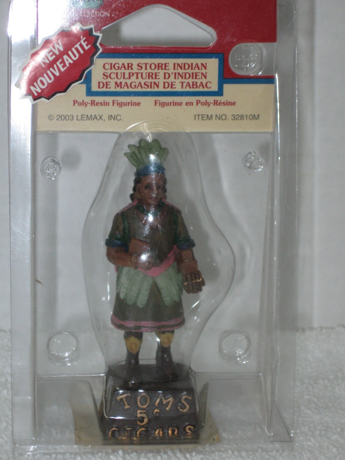 LEMAX ~ CIGAR STORE INDIAN ~ VILLAGE COLLECTION ~ POLY RESIN FIGURINE ~ 3 1/4″