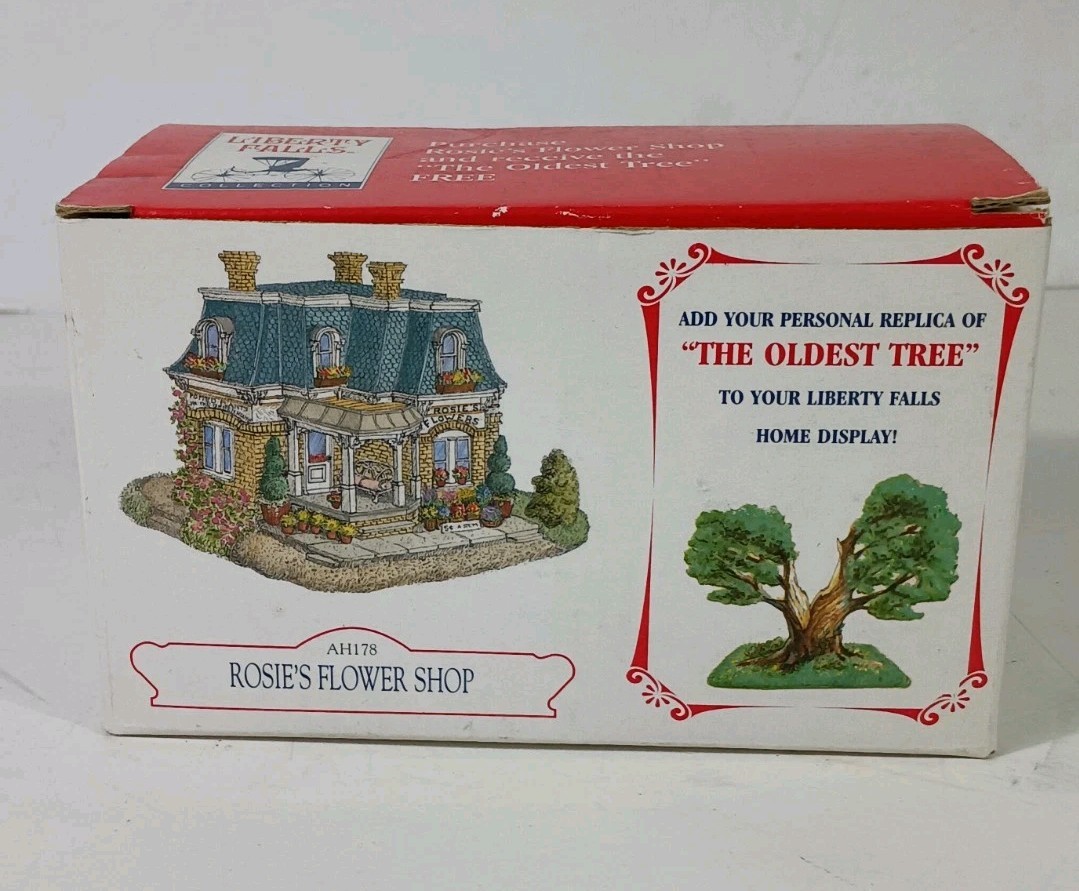 Liberty Falls AH178 “Rosie’s Flower Shop” & AH123 “The Oldest Tree” Home Display