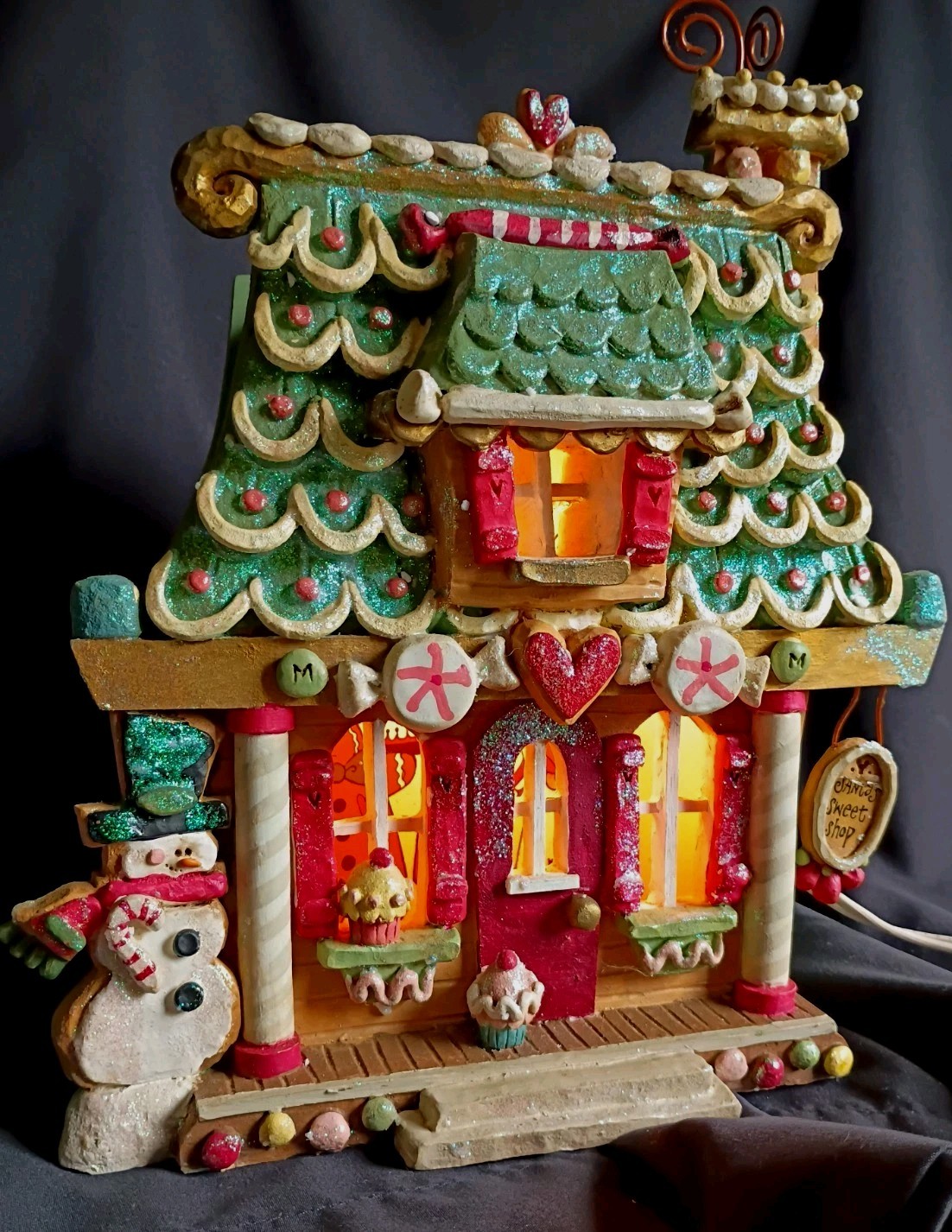 VTG Kurt Adler 10.5″ Lighted Gingerbread House~Retired~Corded Electric~Works!