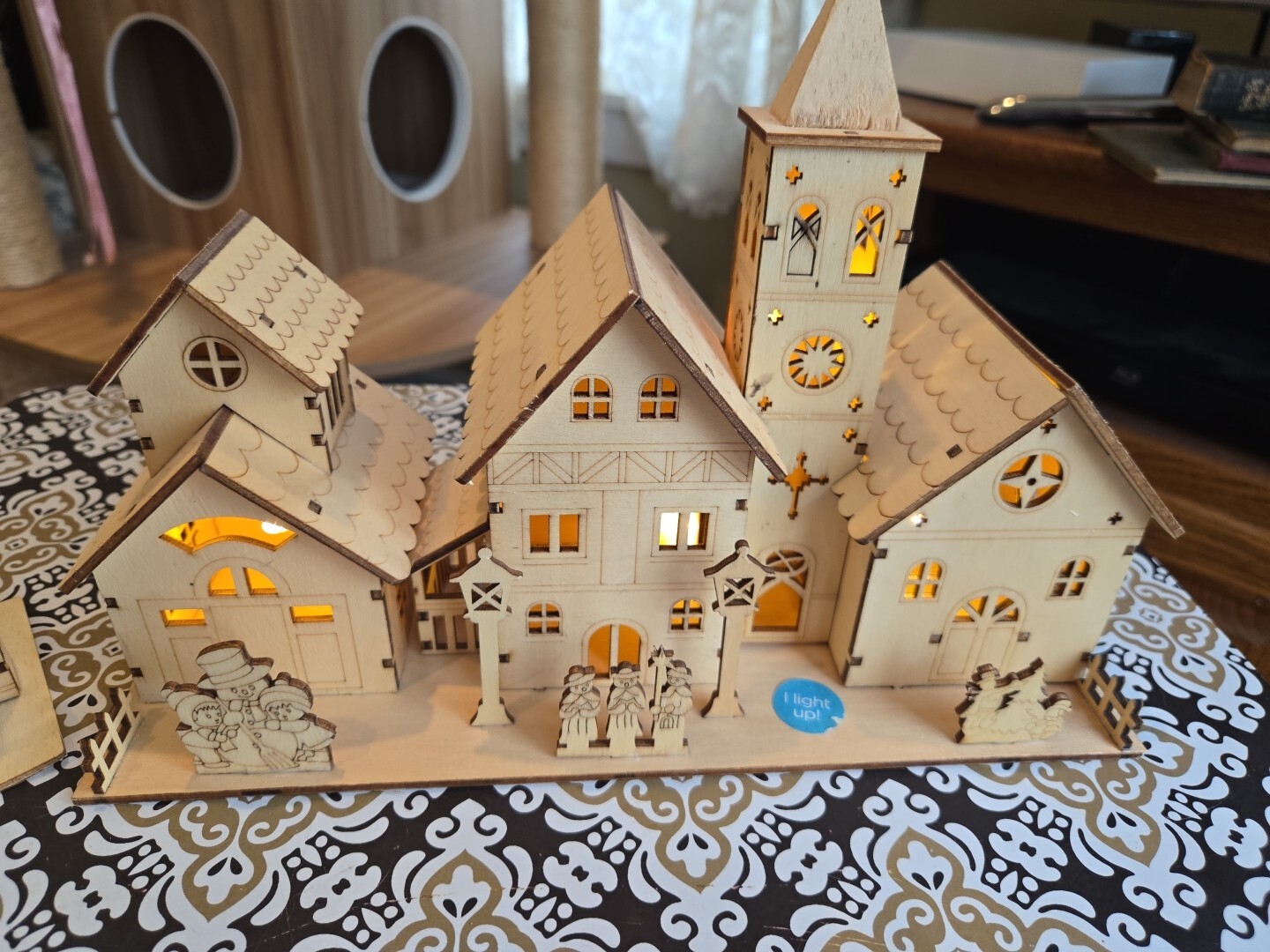 Nicole’s Woodland Village Laser Cut Winter Wonderland LED Light Up Christmas NEW