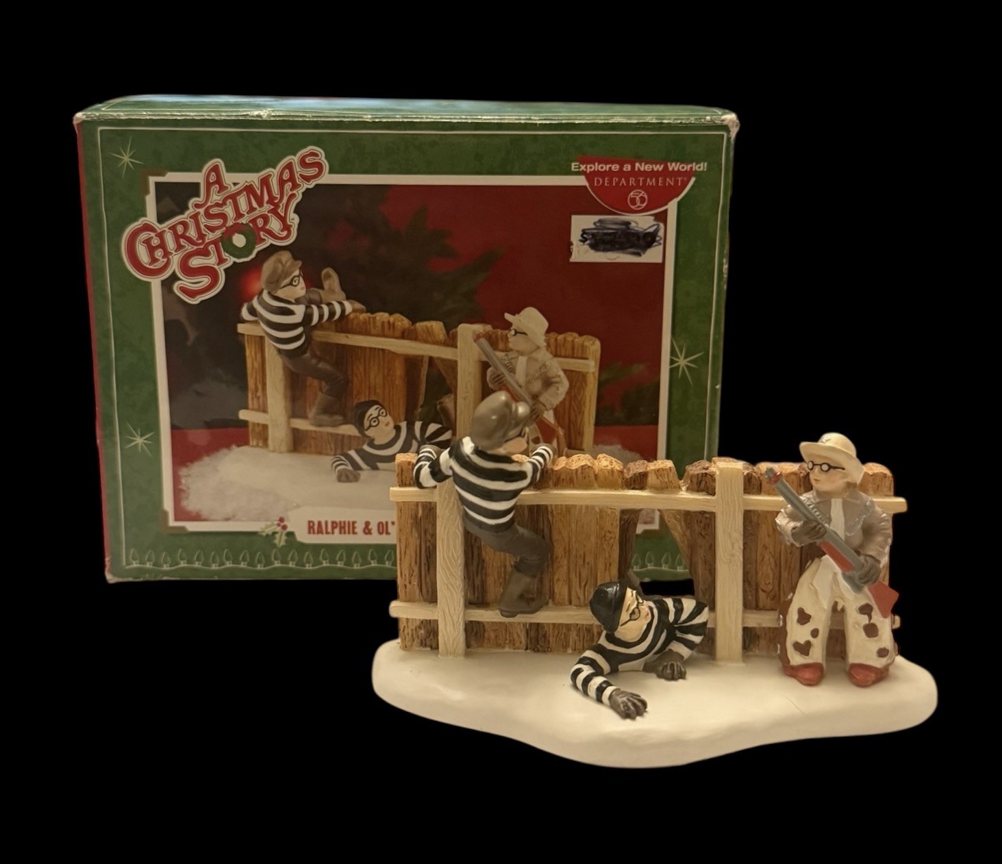 A Christmas Story Movie Dept 56 Figurine Ralphie and Ol’ Blue Nostalgia Retro 2”