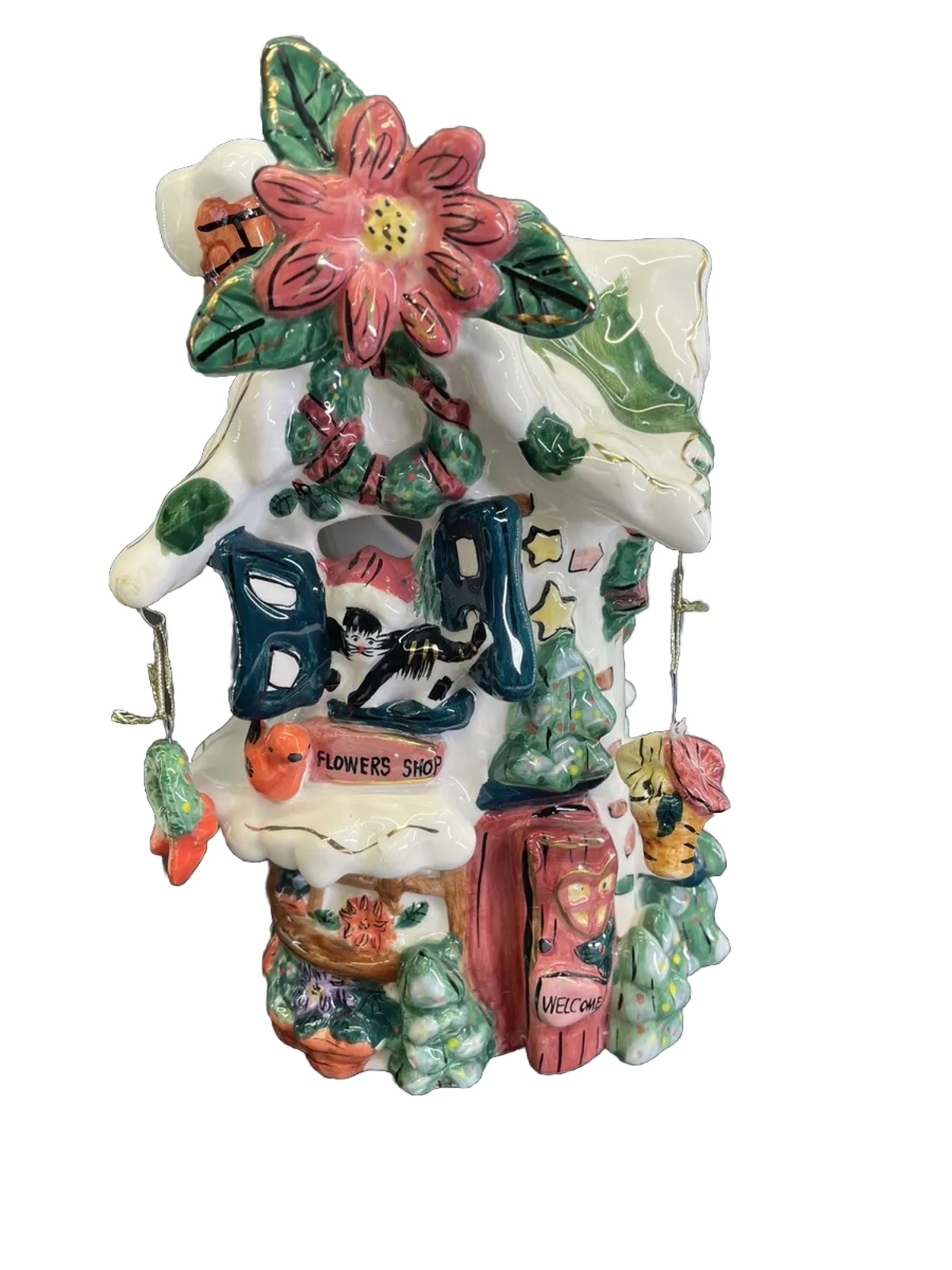 Cobblestone Corners Flower Shop Christmas Village Tea Light House