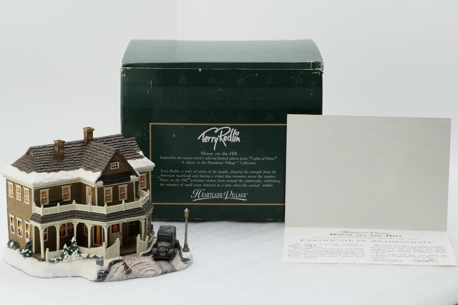 Hadley Collection Terry Redlin Village “House On The Hill” – Box & COA