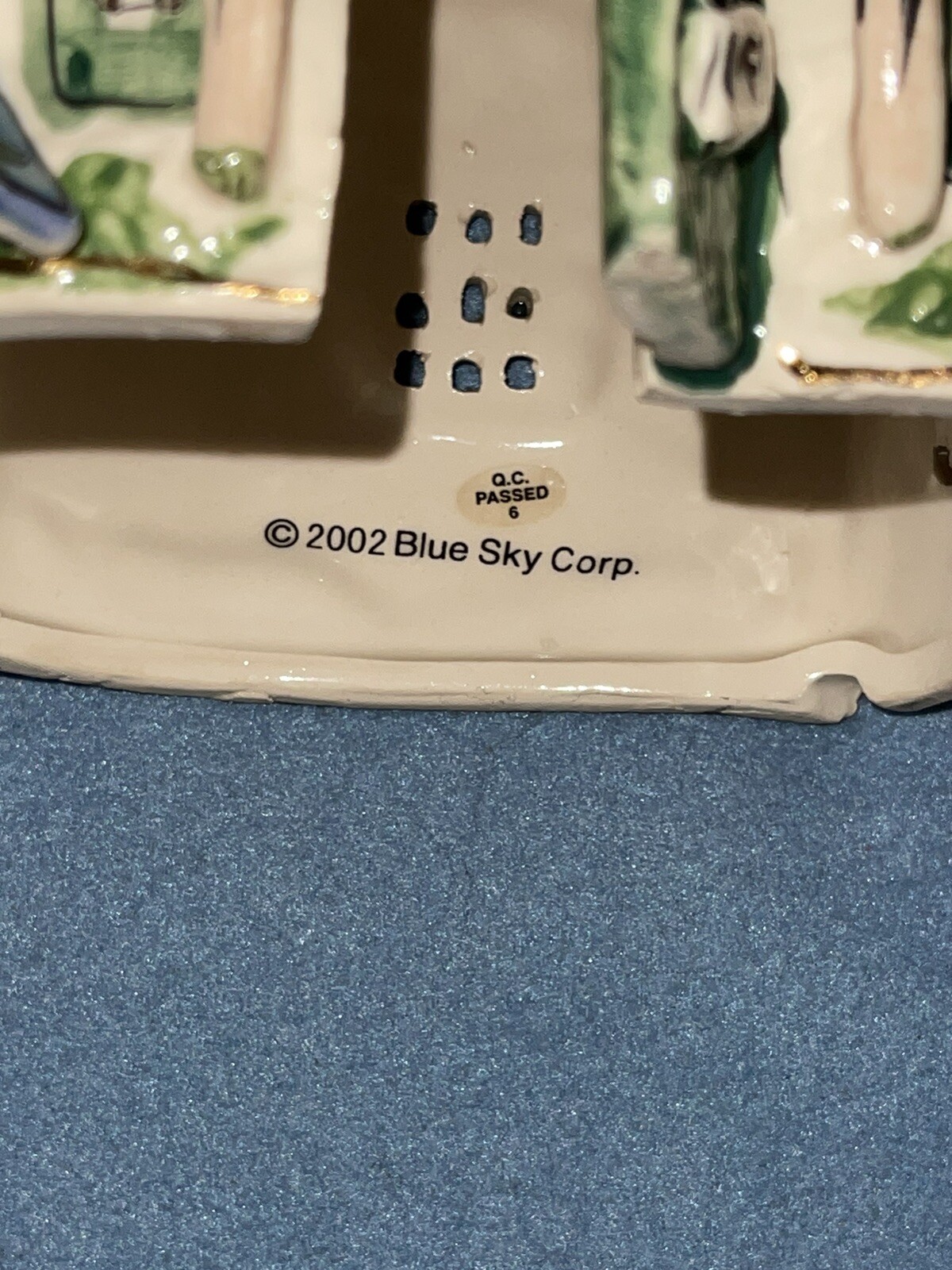 Blue Sky Candy Shop Ceramic Tealight House Heather Goldminc 2002 VTG Clay Works
