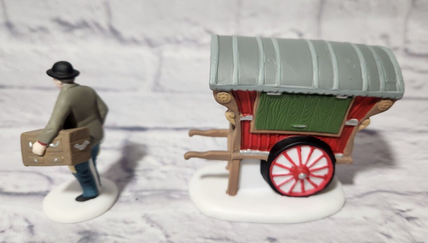 Dept 56 Heritage Village Collection Town Tinker Set of 2 5646-4 Christmas Wagon