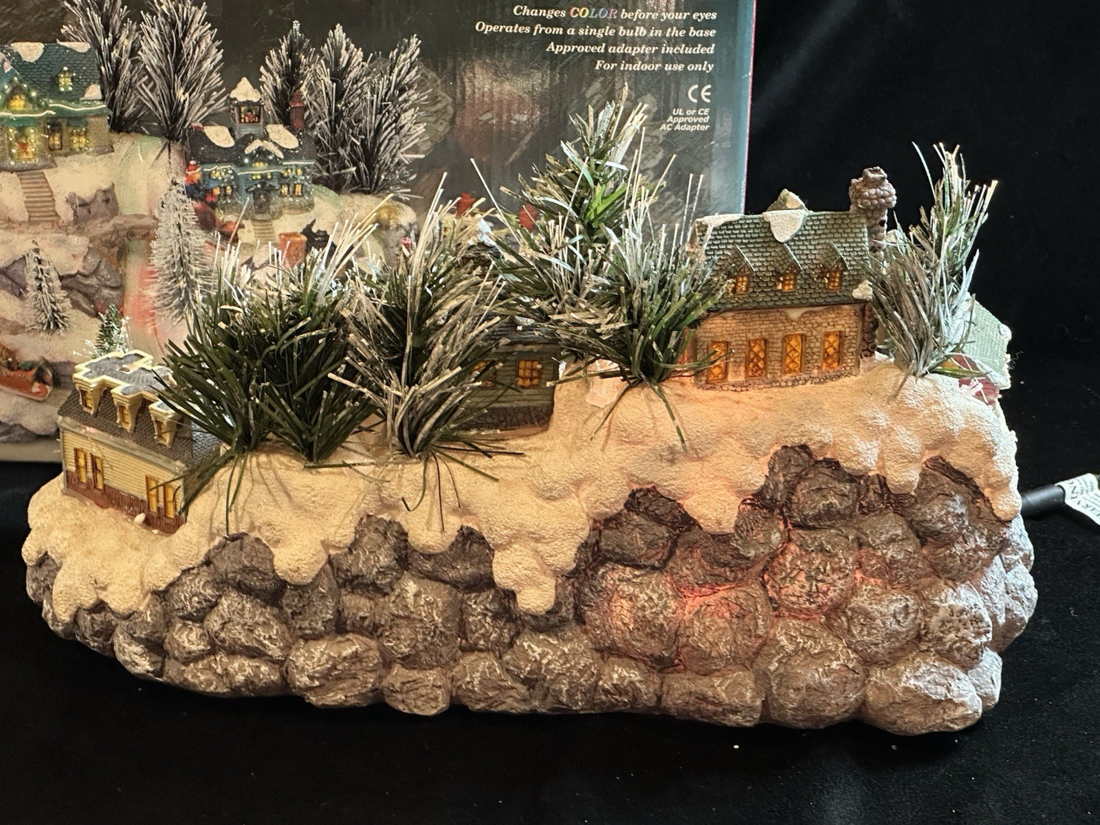 Puelo Fiber Optic Color Changing Christmas Village Vintage Christmas Decor