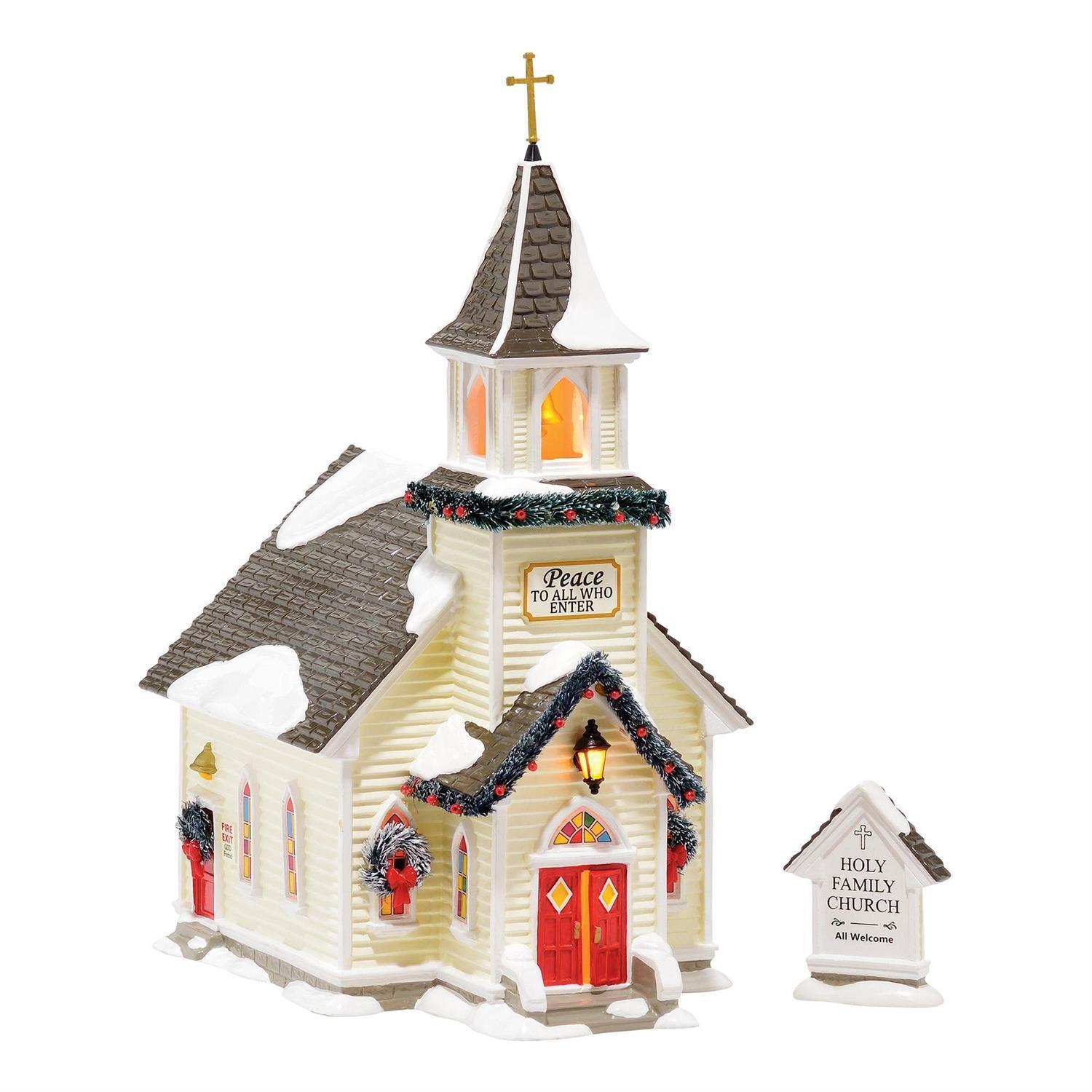 Department 56 Original Snow Village Holy Family Church, Set of 2 4044857